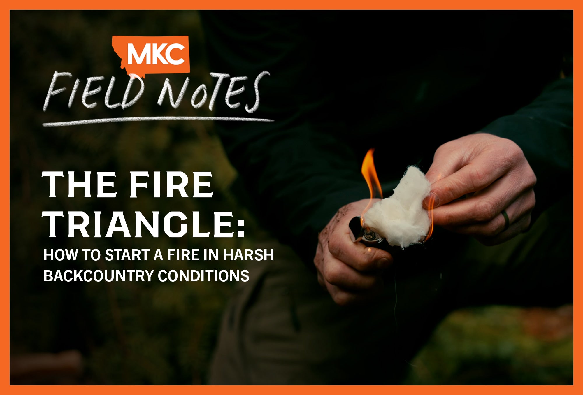 A person lights cotton with a flame.