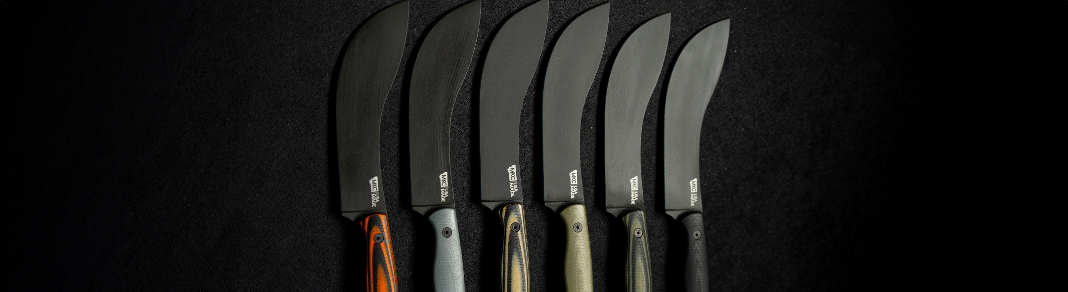 Knives on a black background