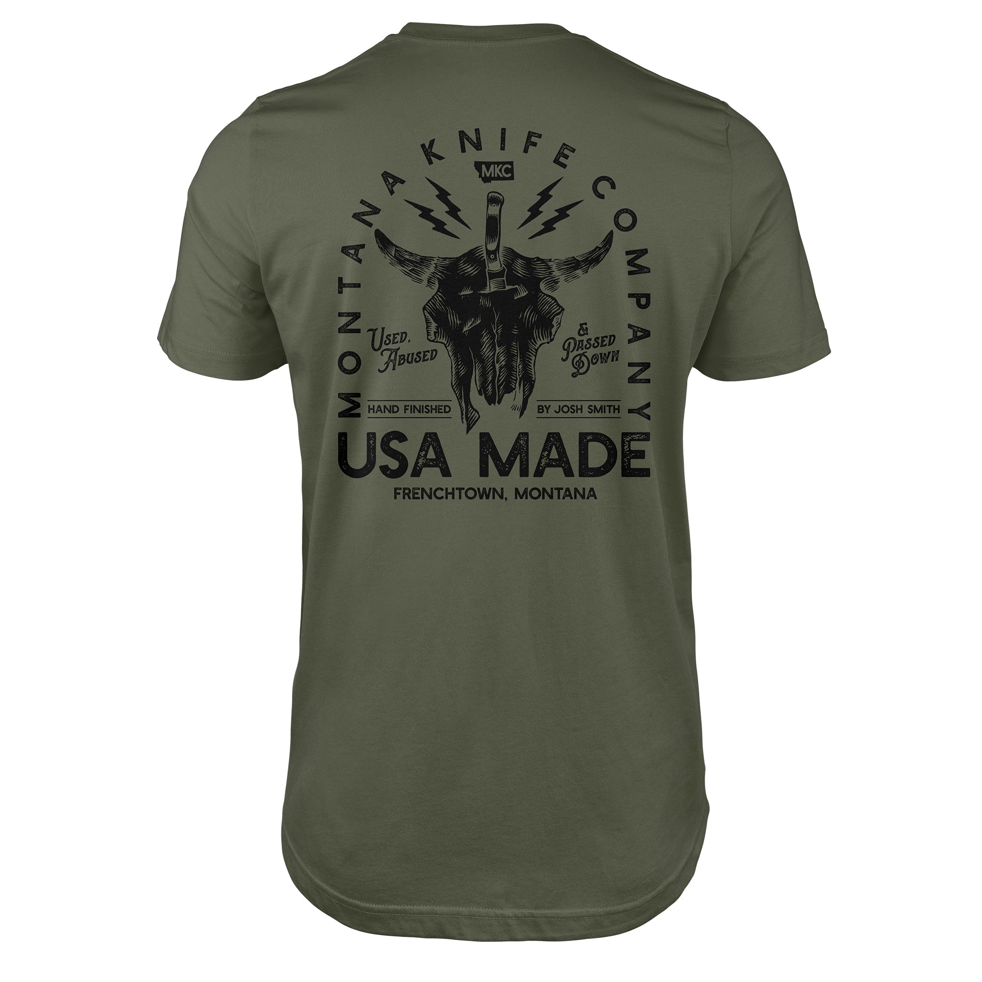 MKC BISON SKULL TEE - MILITARY GREEN