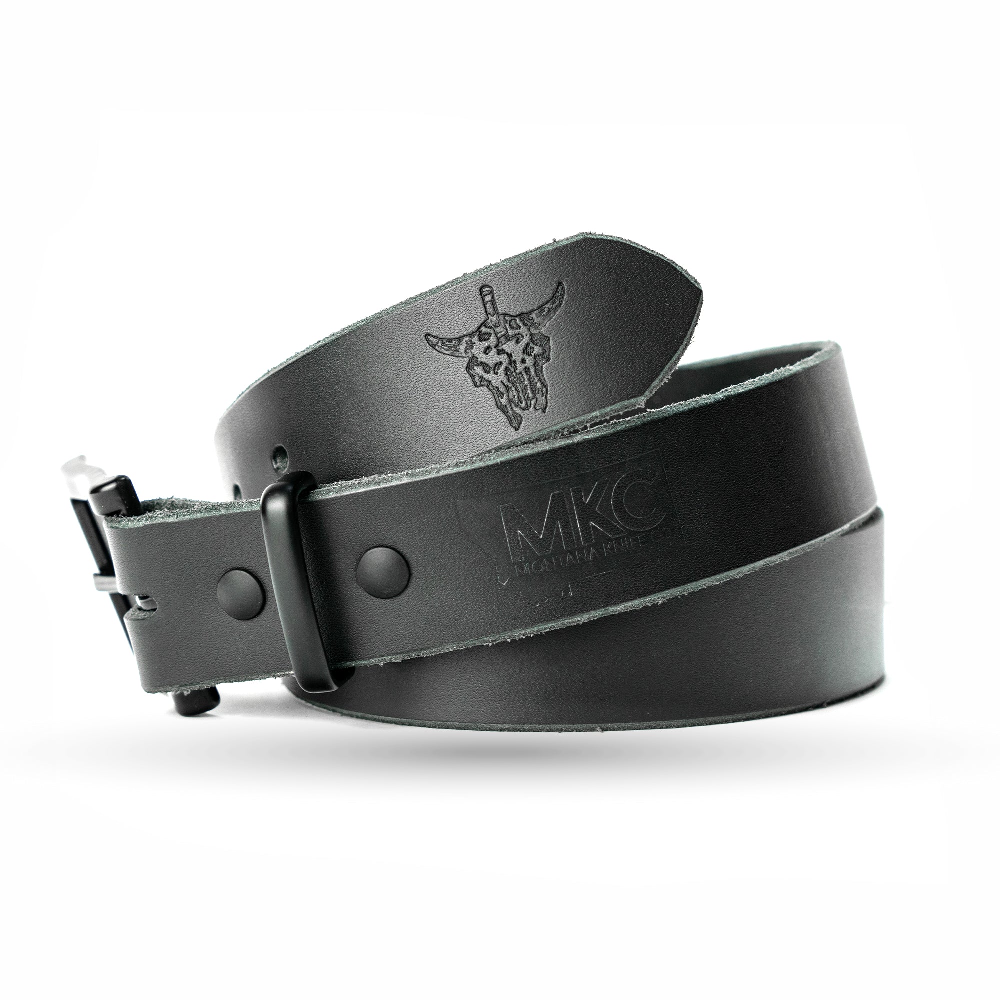 MKC LEATHER BELT - BLACK - USA MADE