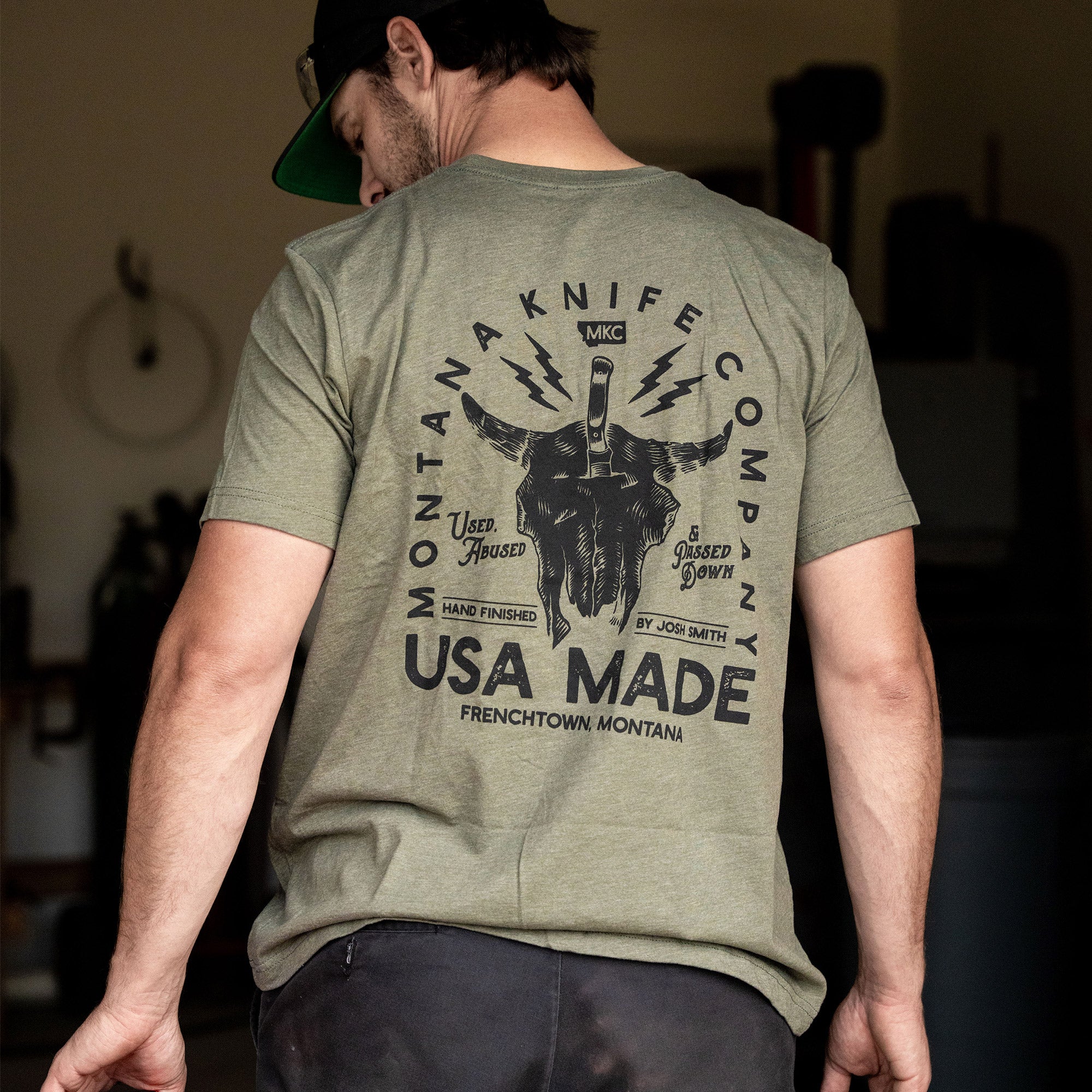 MKC BISON SKULL TEE - MILITARY GREEN