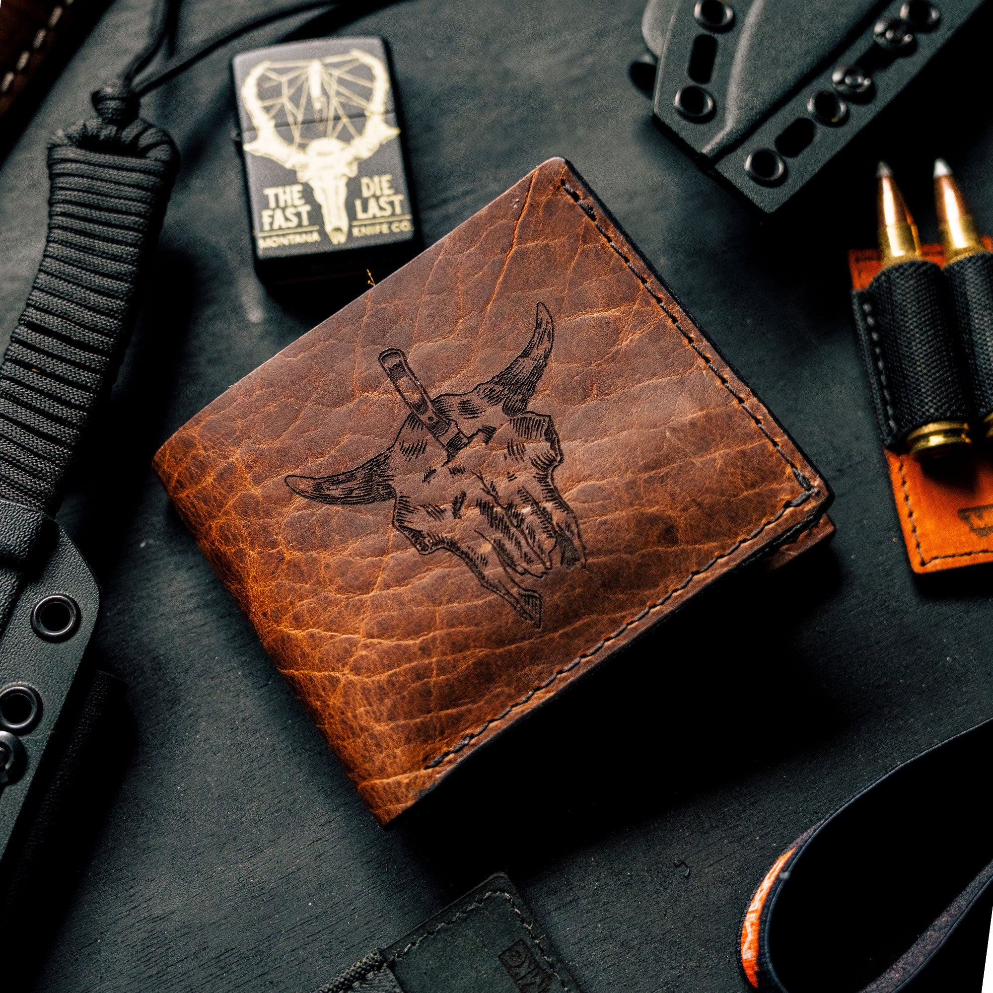 MKC BISON SKULL - LEATHER WALLET