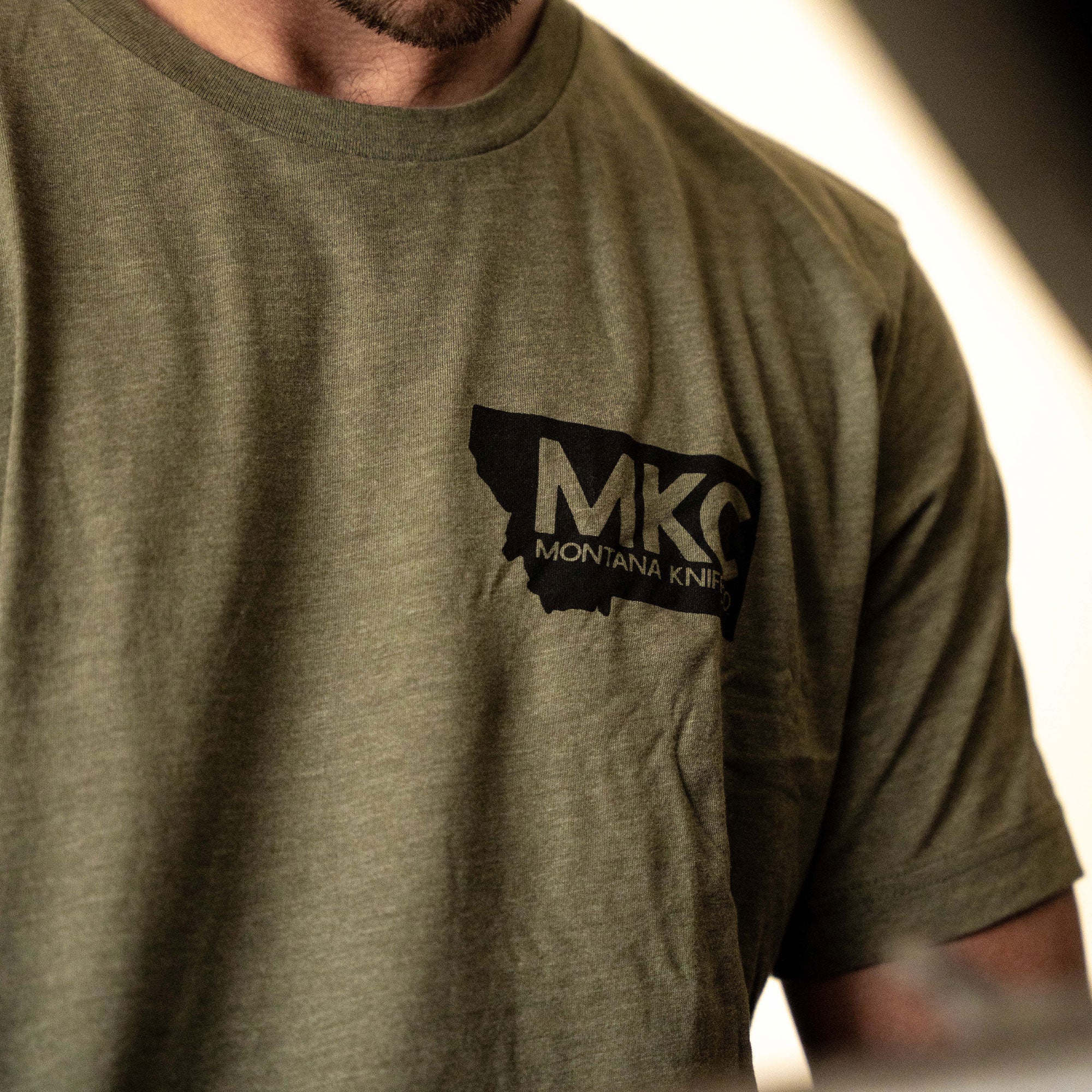 MKC BISON SKULL TEE - MILITARY GREEN