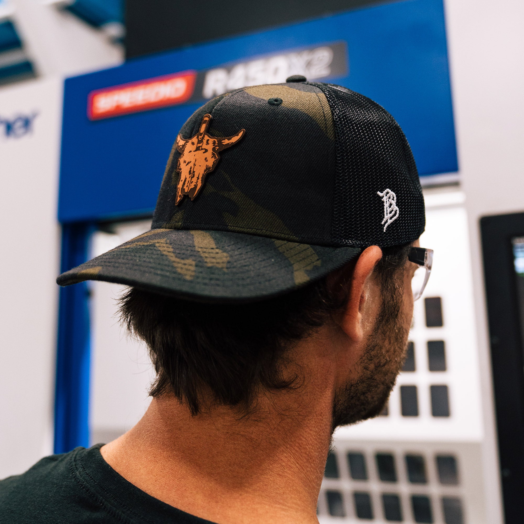 MKC BISON SKULL PATCH - CAMO TRUCKER SNAPBACK