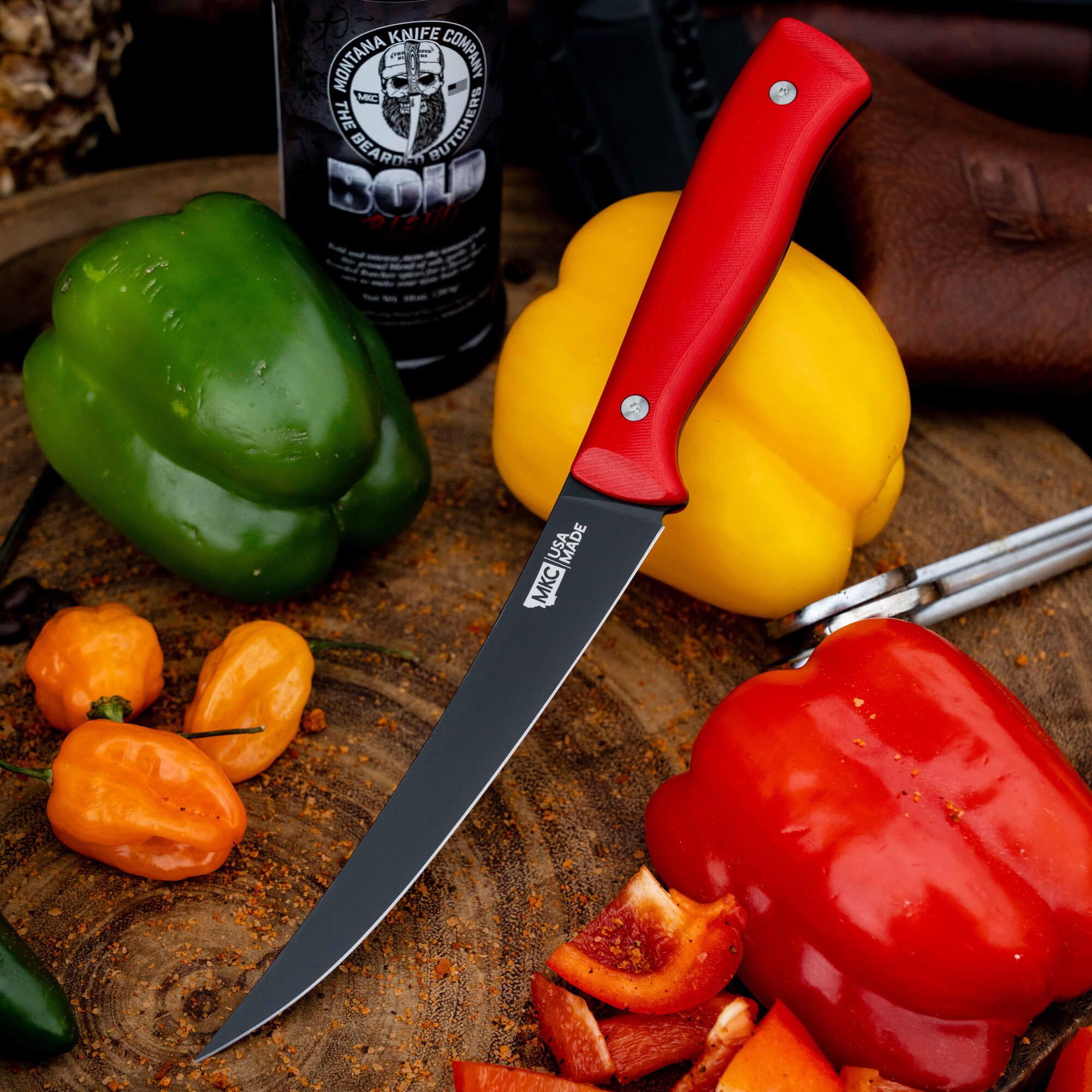 BONING BUTCHER KNIFE - PVD - RED