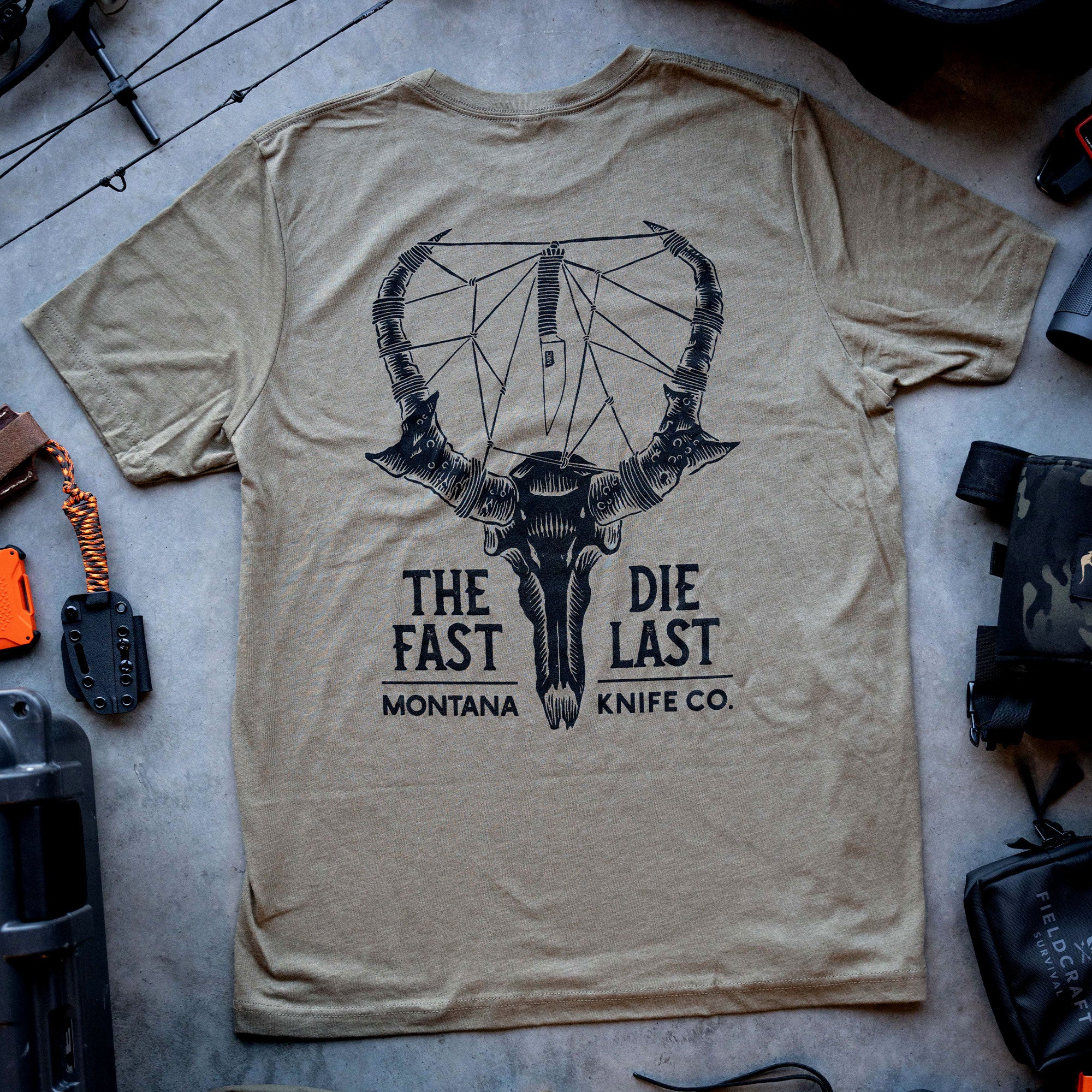 SPEEDGOAT SKULL TEE - MILITARY GREEN