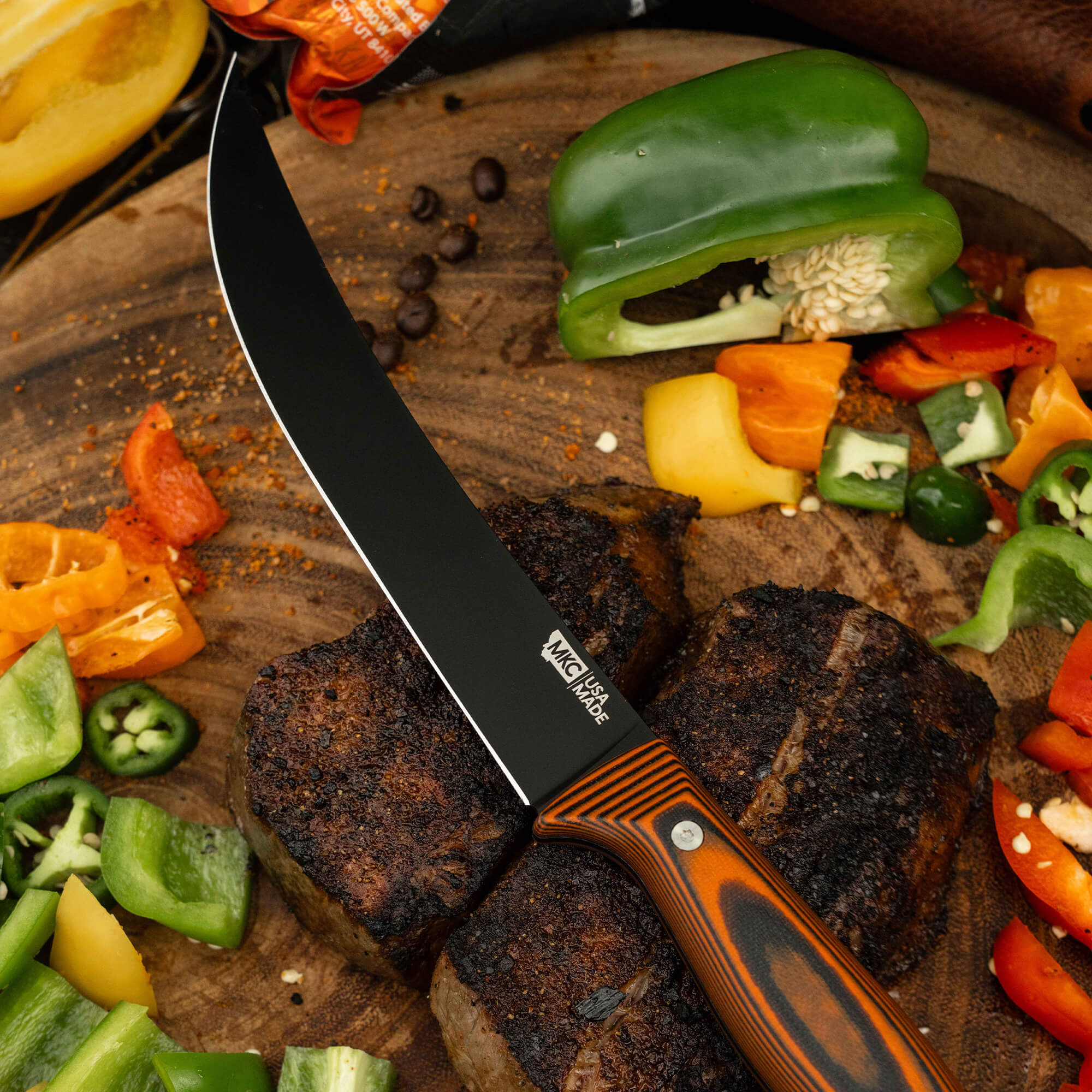 BREAKING BUTCHER KNIFE - PVD - ORANGE/BLACK