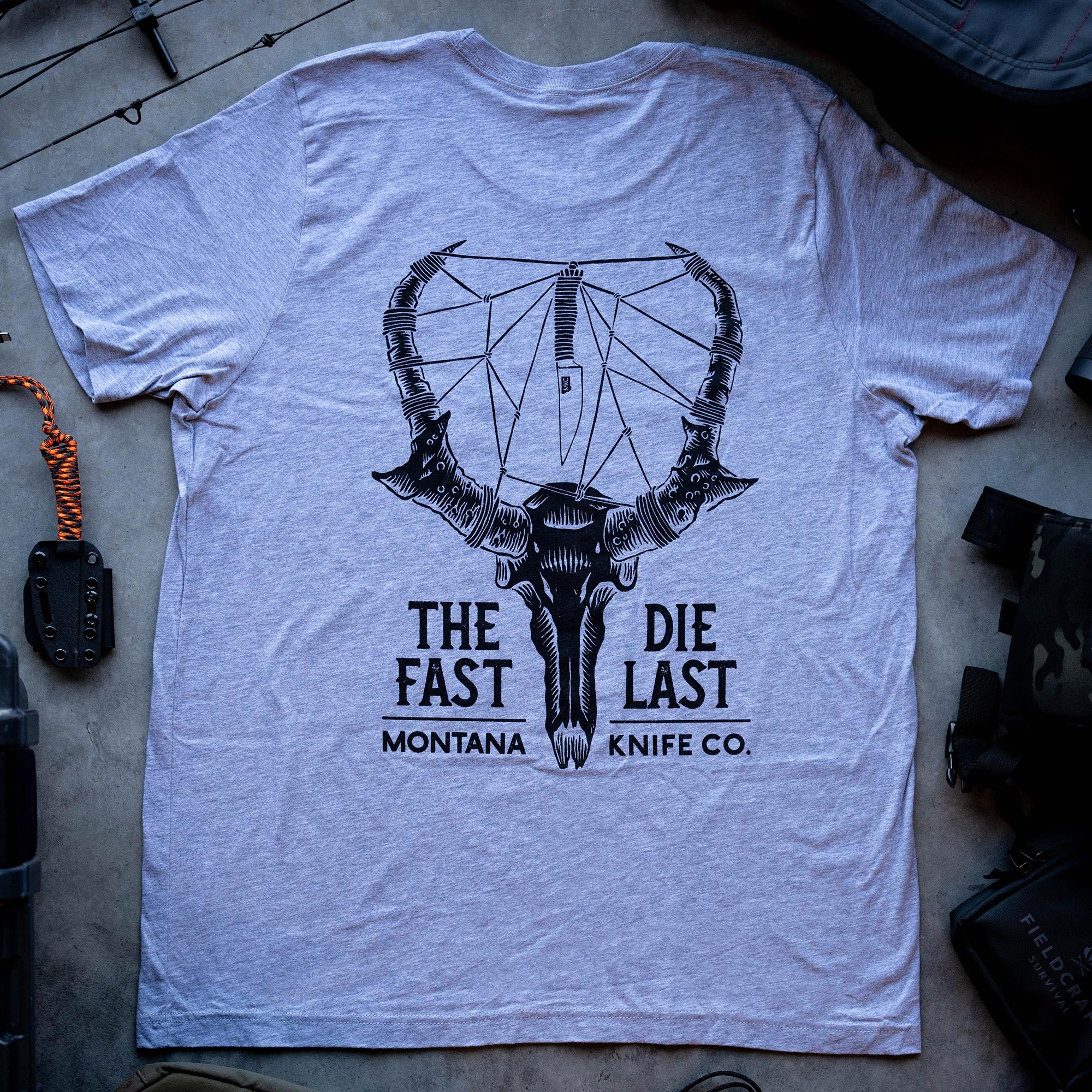 SPEEDGOAT SKULL TEE - HEATHER GREY