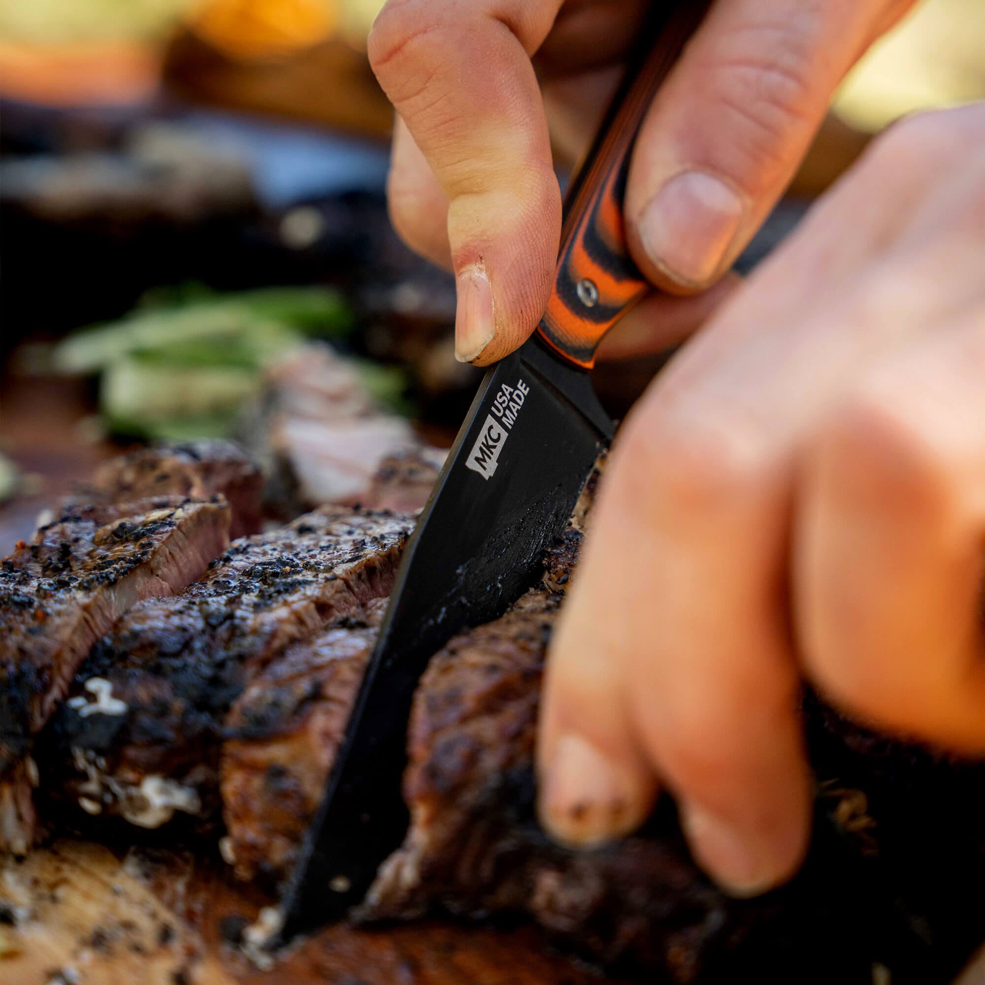 MKC STEAK KNIVES (SET OF 4) - PVD - ORANGE/BLACK