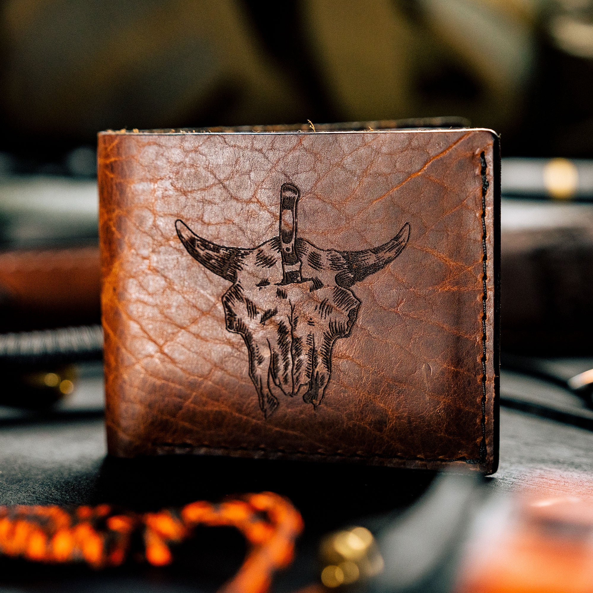 MKC BISON SKULL - LEATHER WALLET