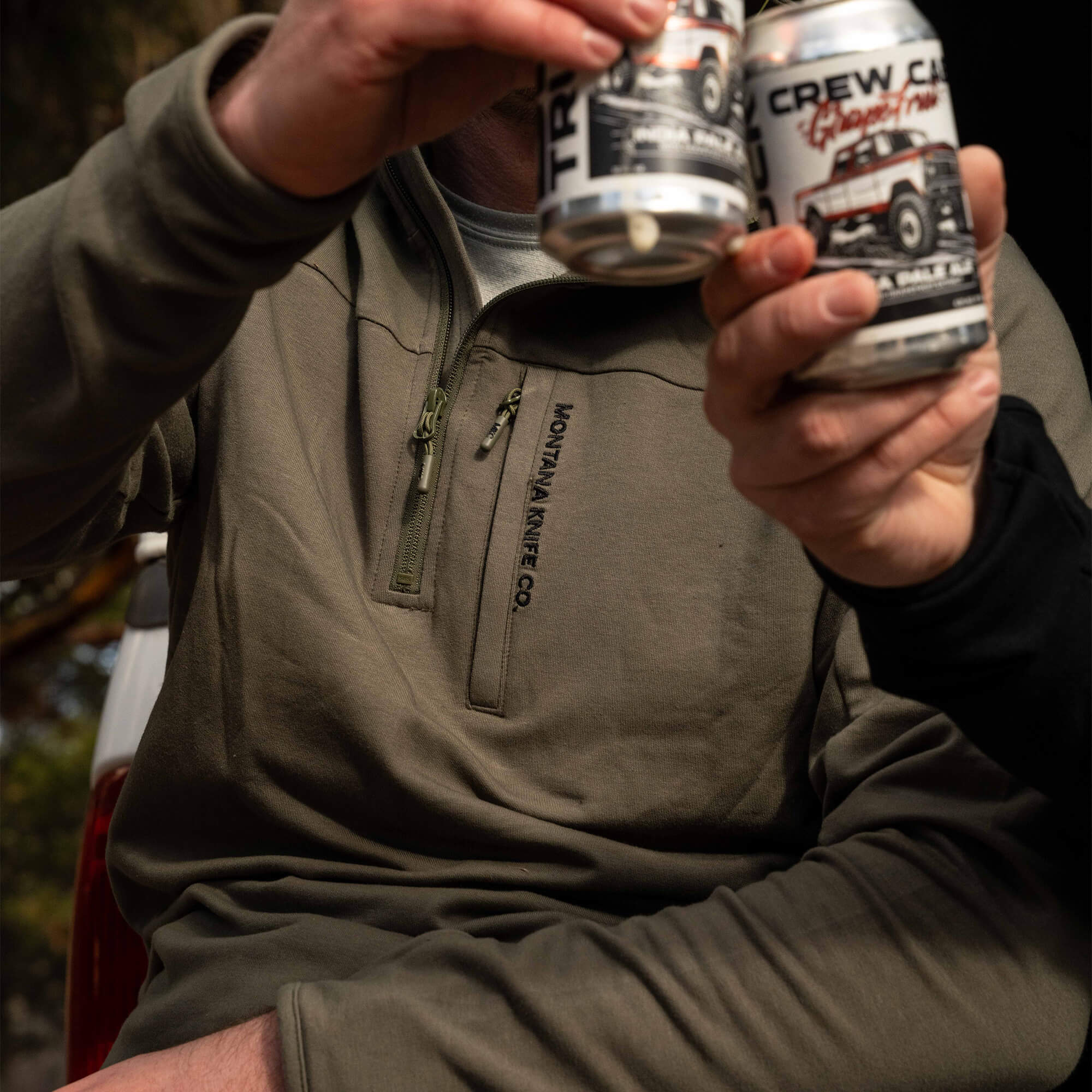 HIGHLINE HALF-ZIP HOODIE - OLIVE