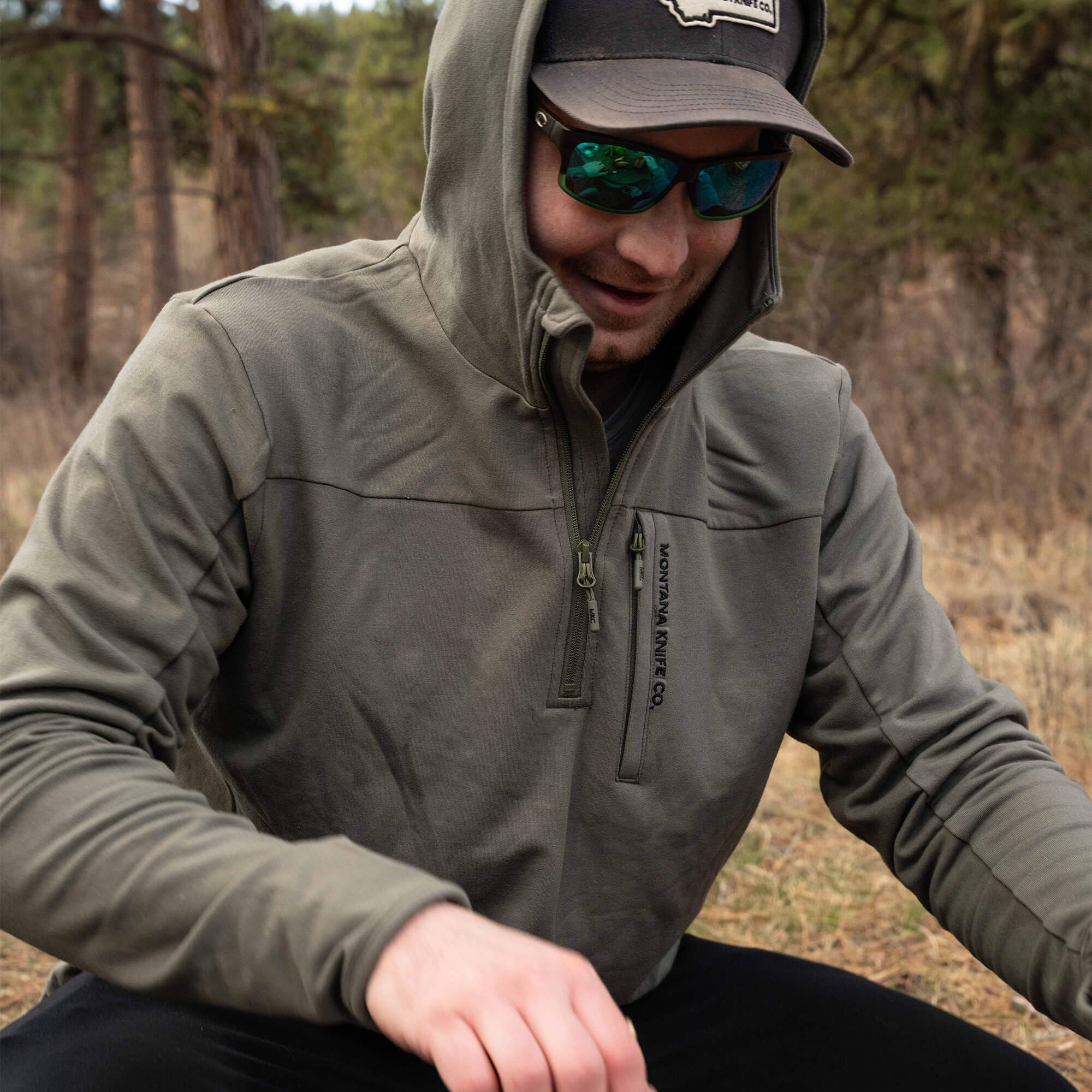 HIGHLINE HALF-ZIP HOODIE - OLIVE