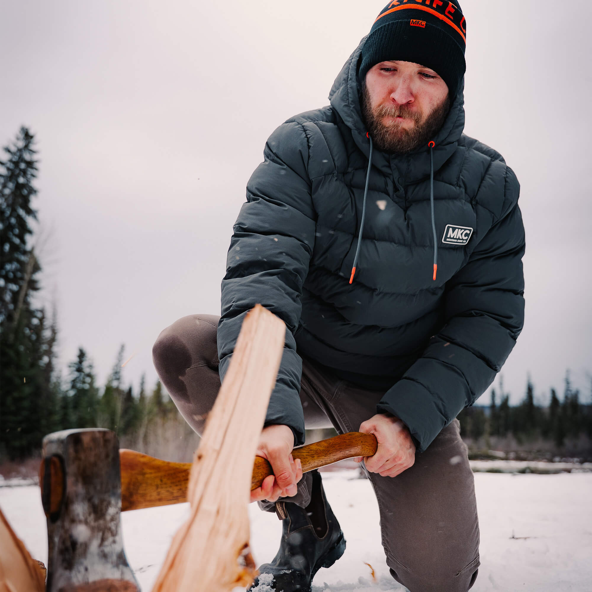 OBERLIN PULLOVER PUFFY JACKET - CHARCOAL