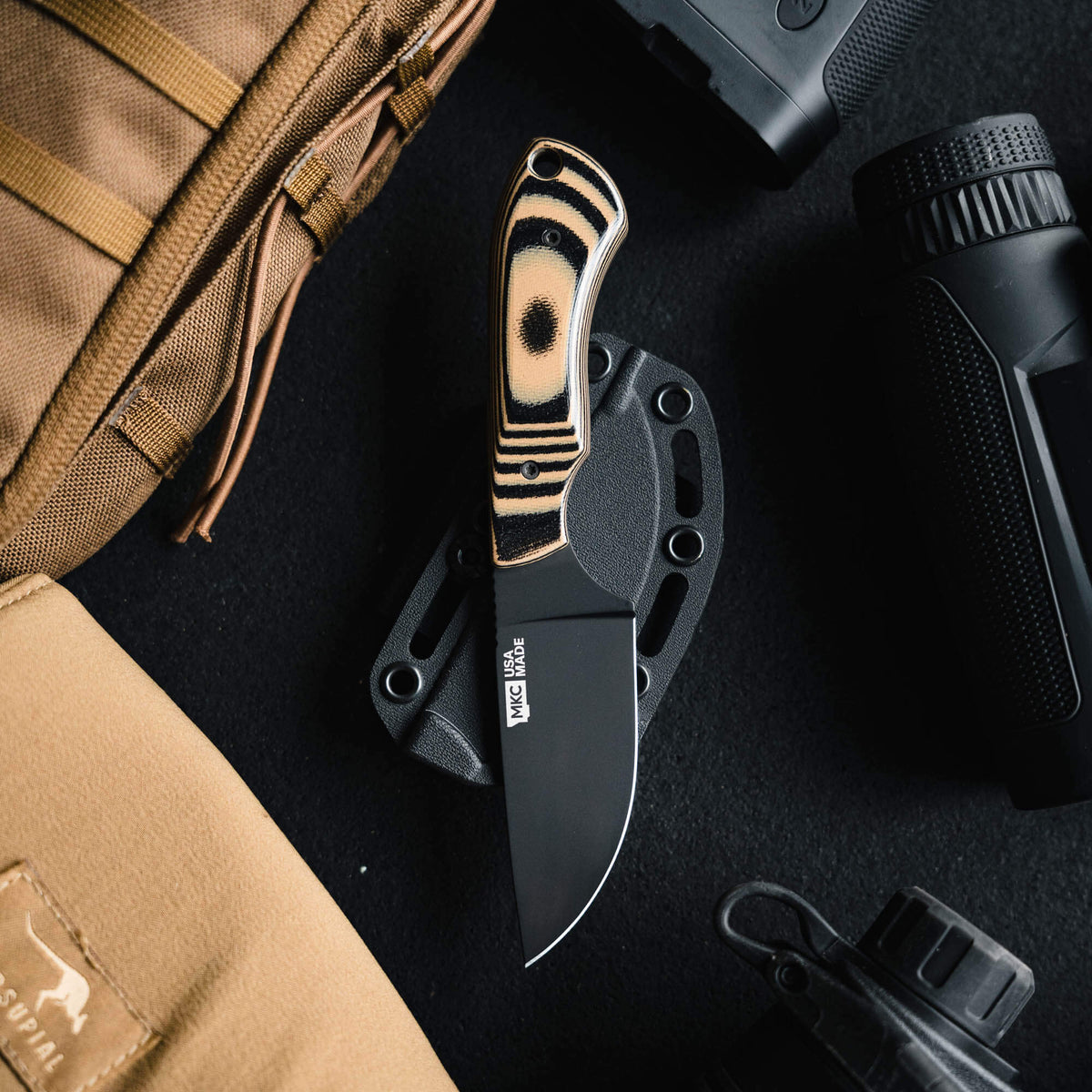 MKC ELK KNIFE - PVD - TAN & BLACK