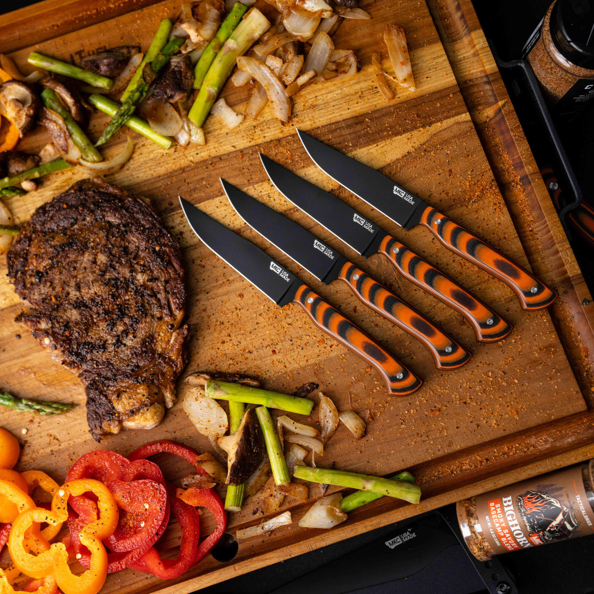 MKC STEAK KNIVES (SET OF 4) - PVD - ORANGE/BLACK