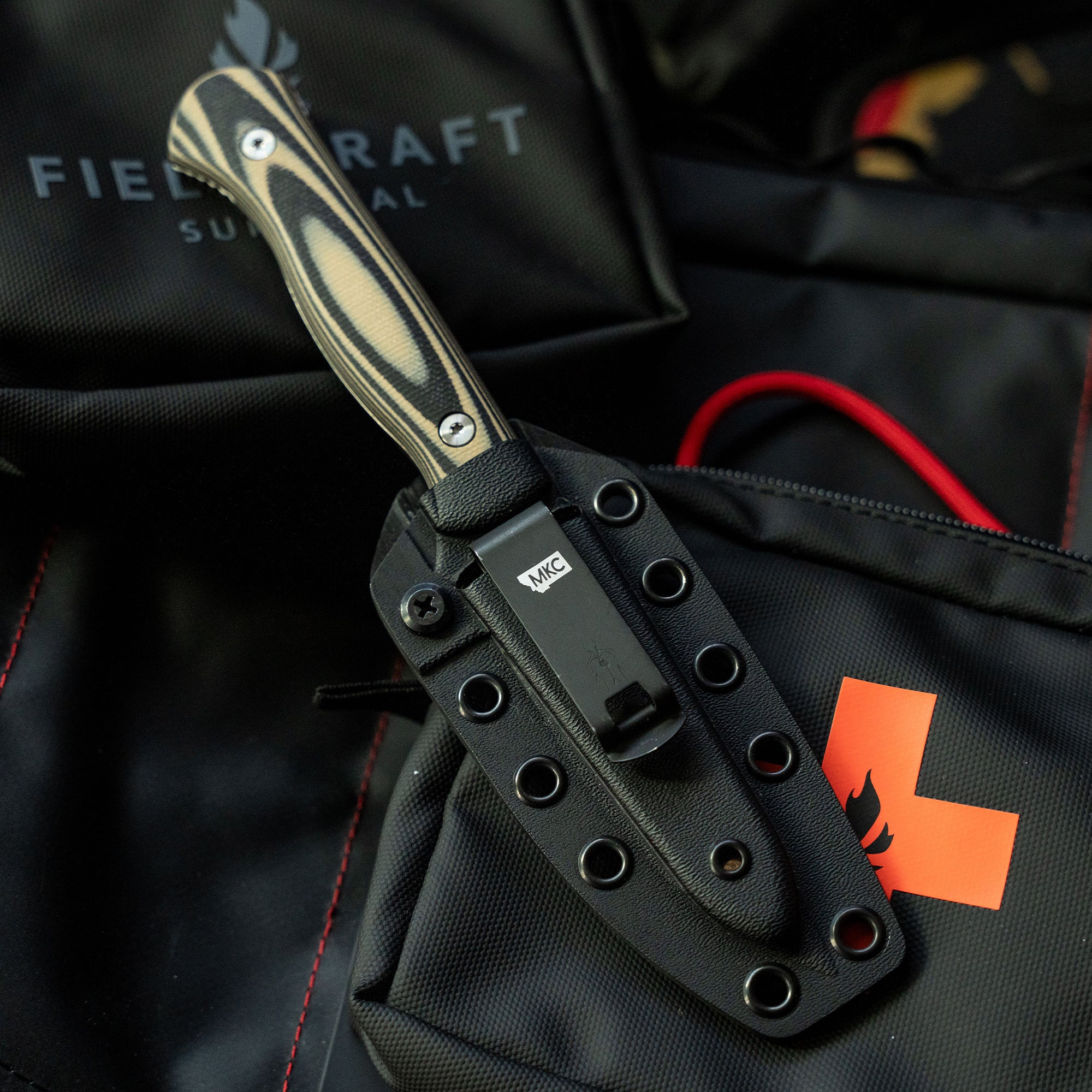 FIELDCRAFT SURVIVAL KNIFE - TAN & BLACK