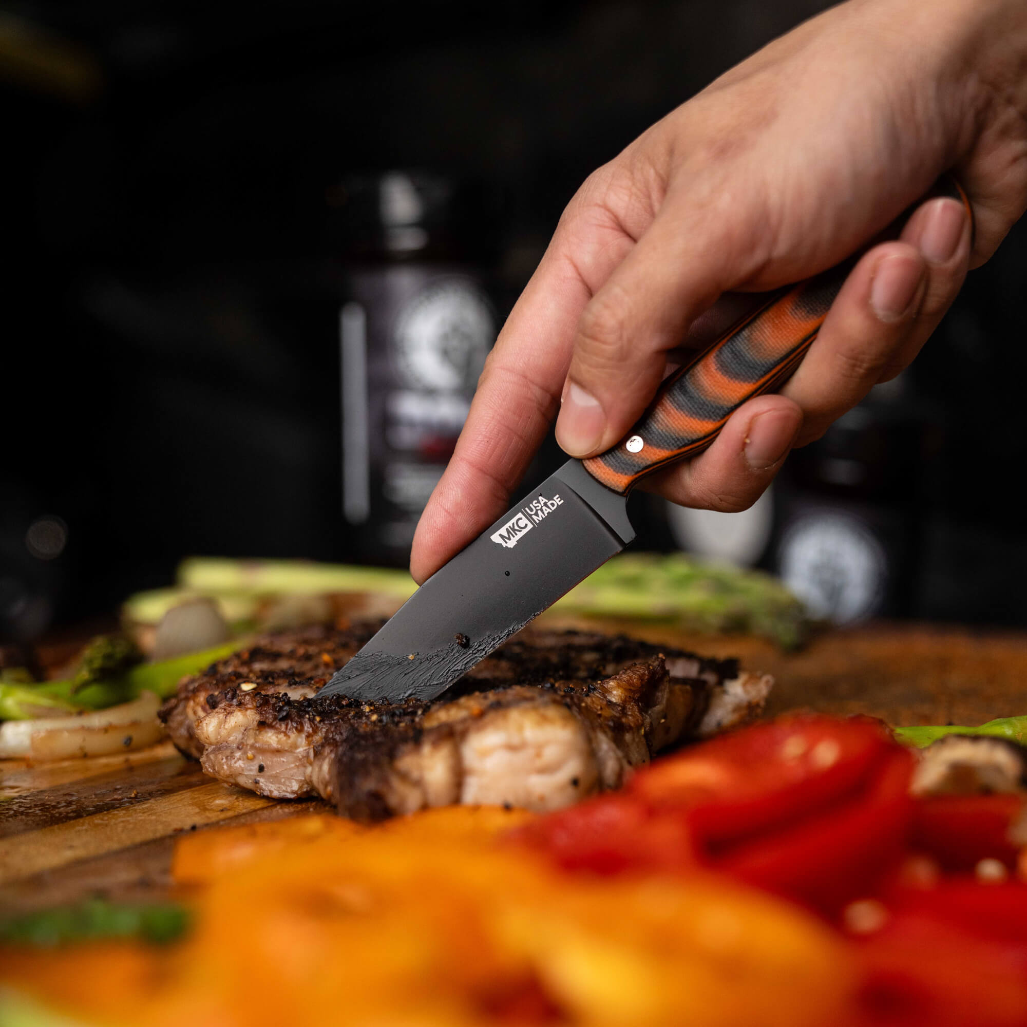 MKC STEAK KNIVES (SET OF 4) - PVD - ORANGE/BLACK