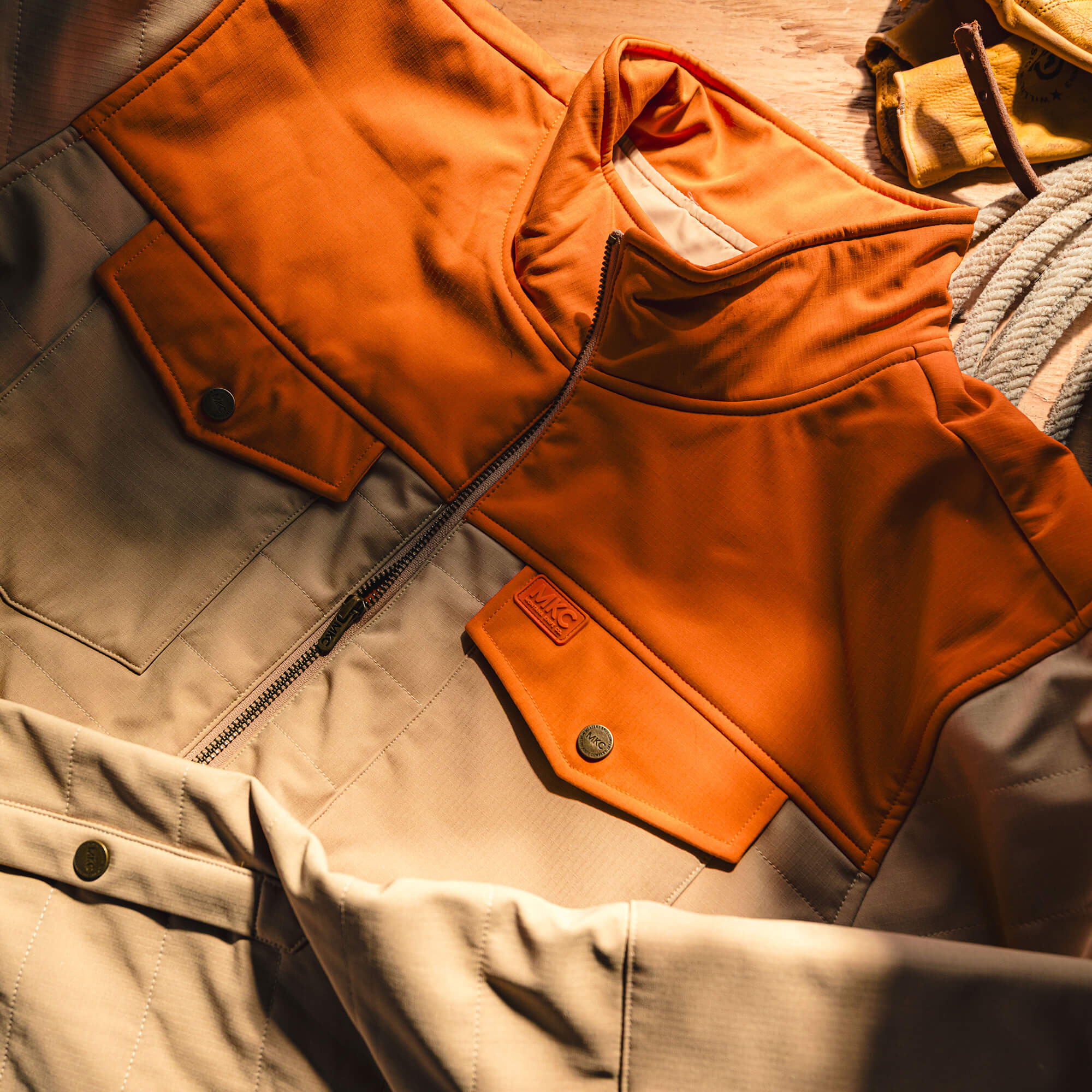 AUGUSTA JACKET - TAN/ORANGE