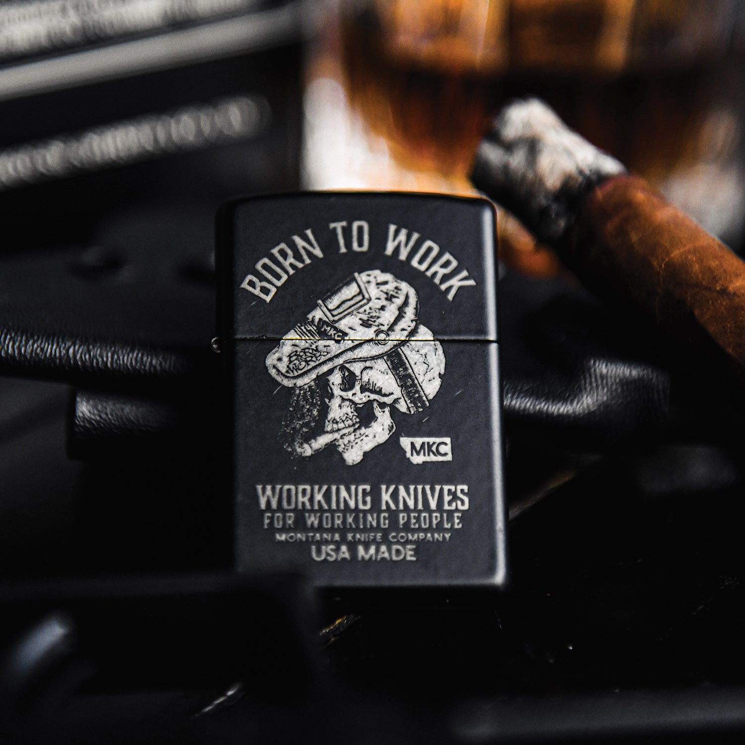 BORN TO WORK - TRADITIONAL WINDPROOF ZIPPO LIGHTER - USA MADE