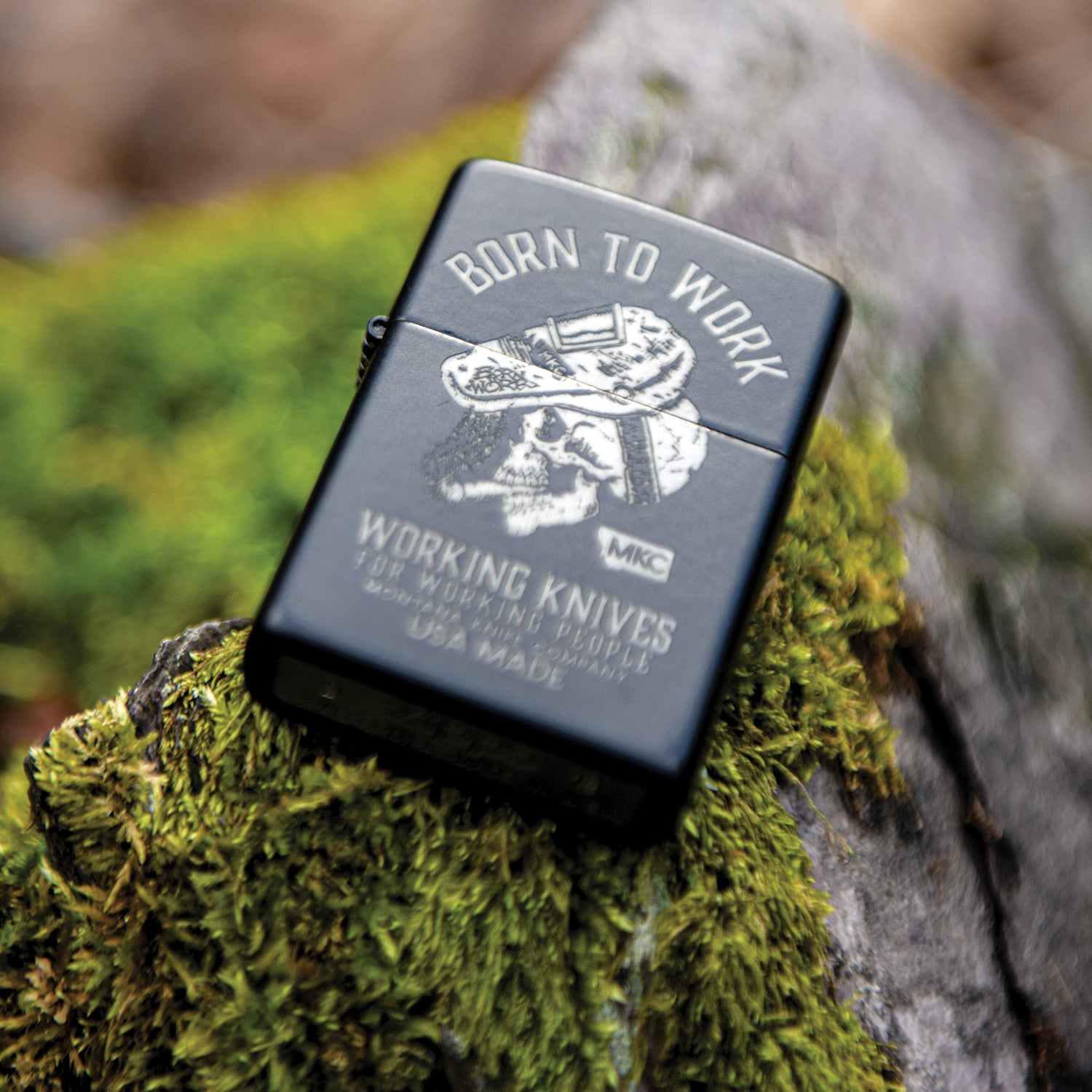 BORN TO WORK - TRADITIONAL WINDPROOF ZIPPO LIGHTER - USA MADE