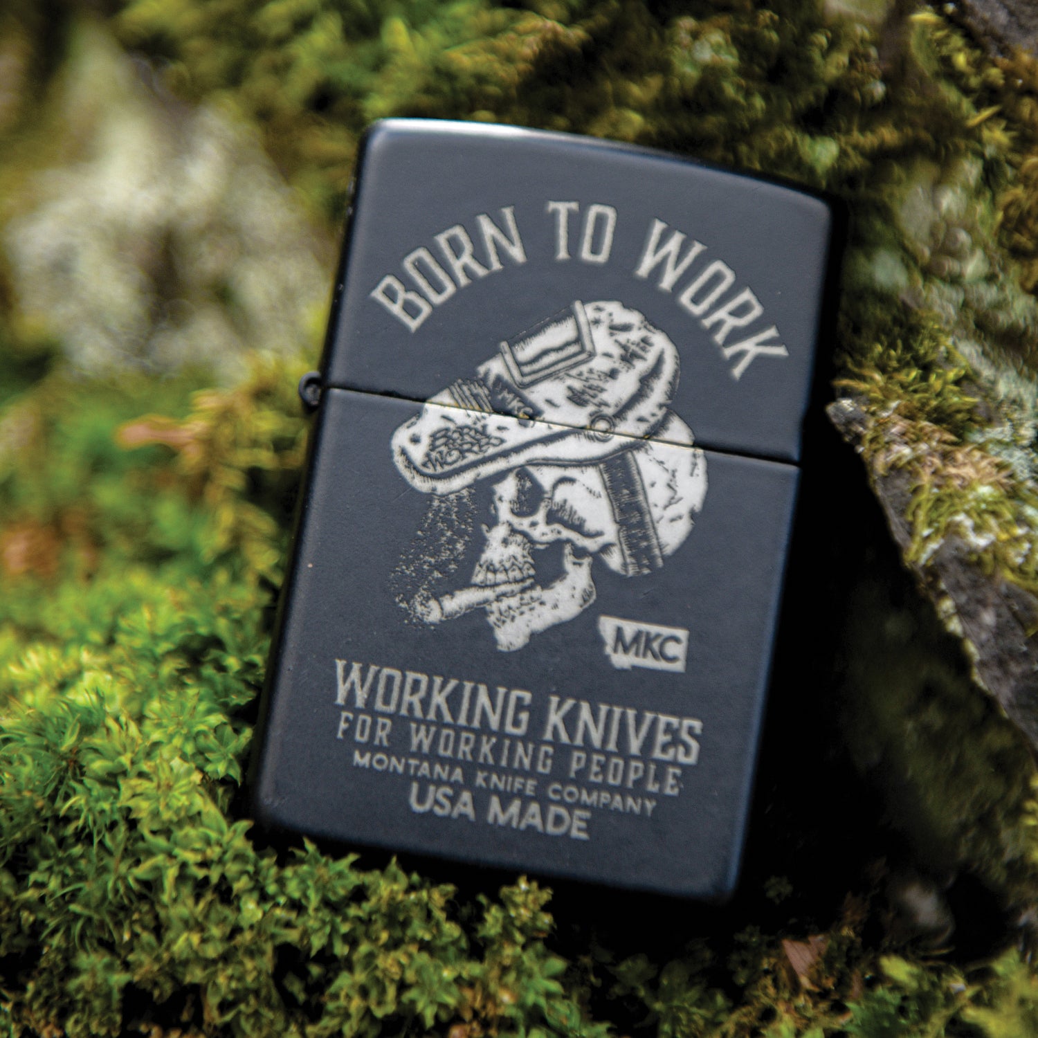 BORN TO WORK - TRADITIONAL WINDPROOF ZIPPO LIGHTER - USA MADE