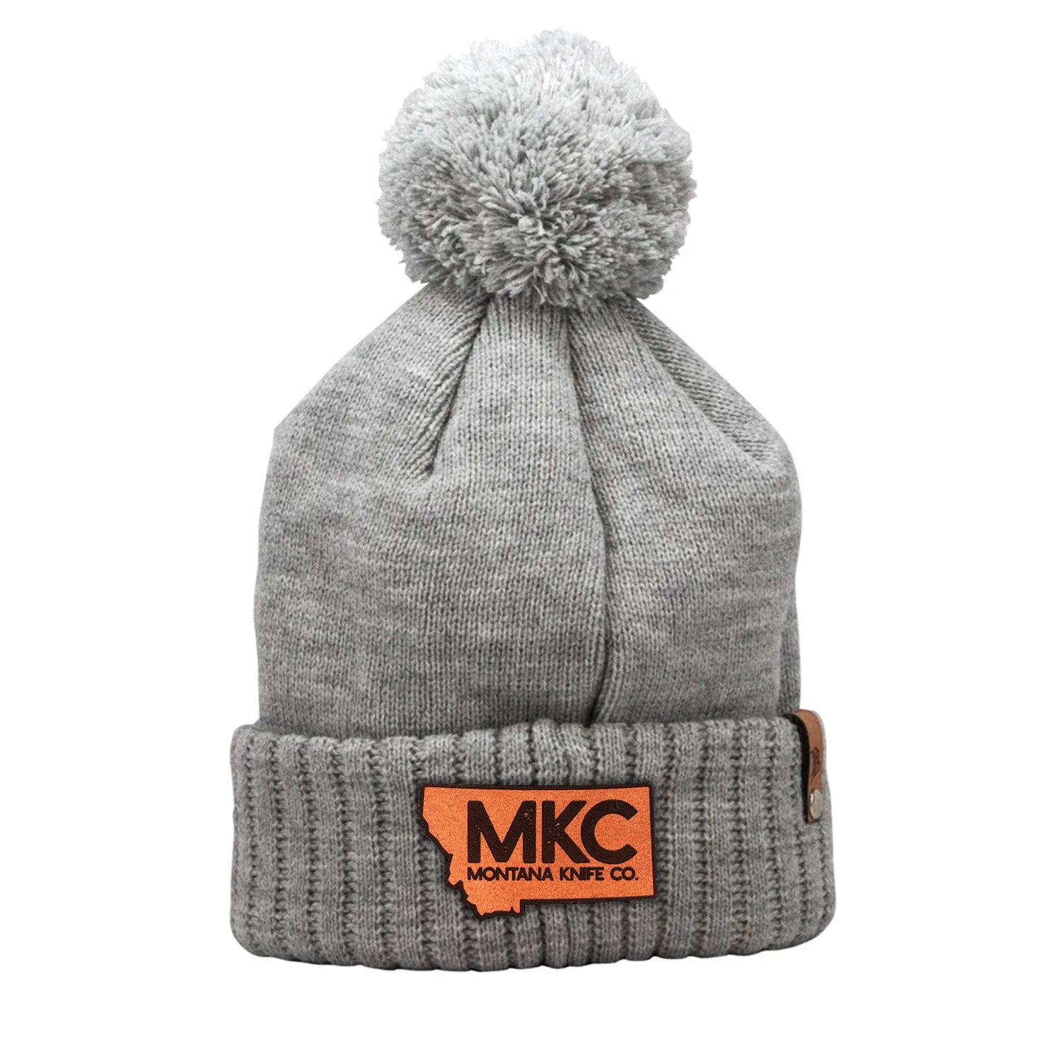 MKC BIG STATE PATCH - POM PREMIUM GREY BEANIE