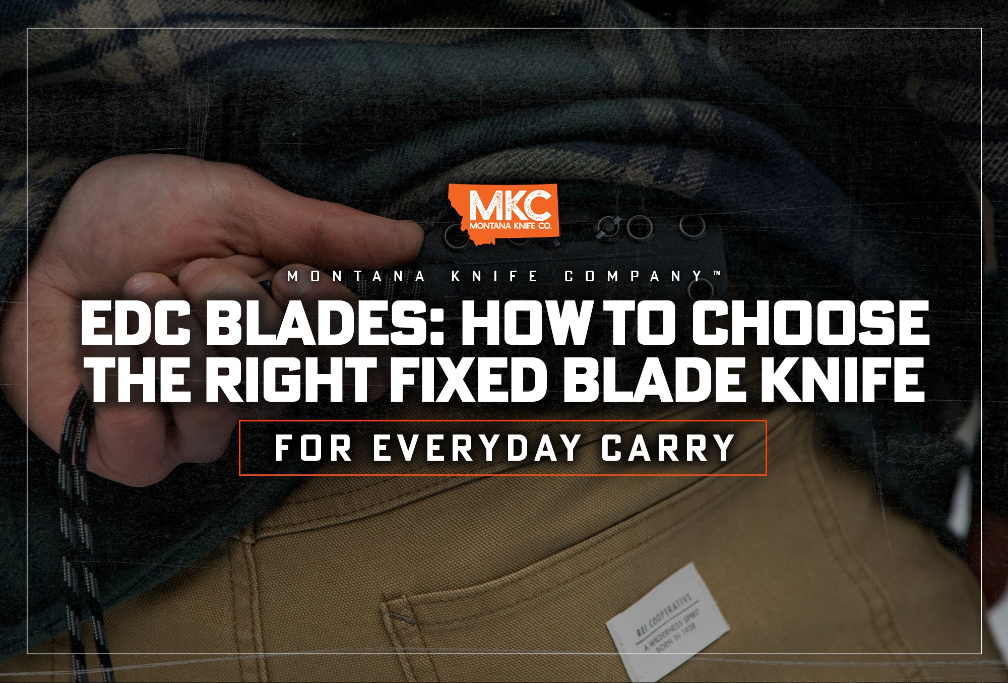 Horizontal carry fixed blade knife top