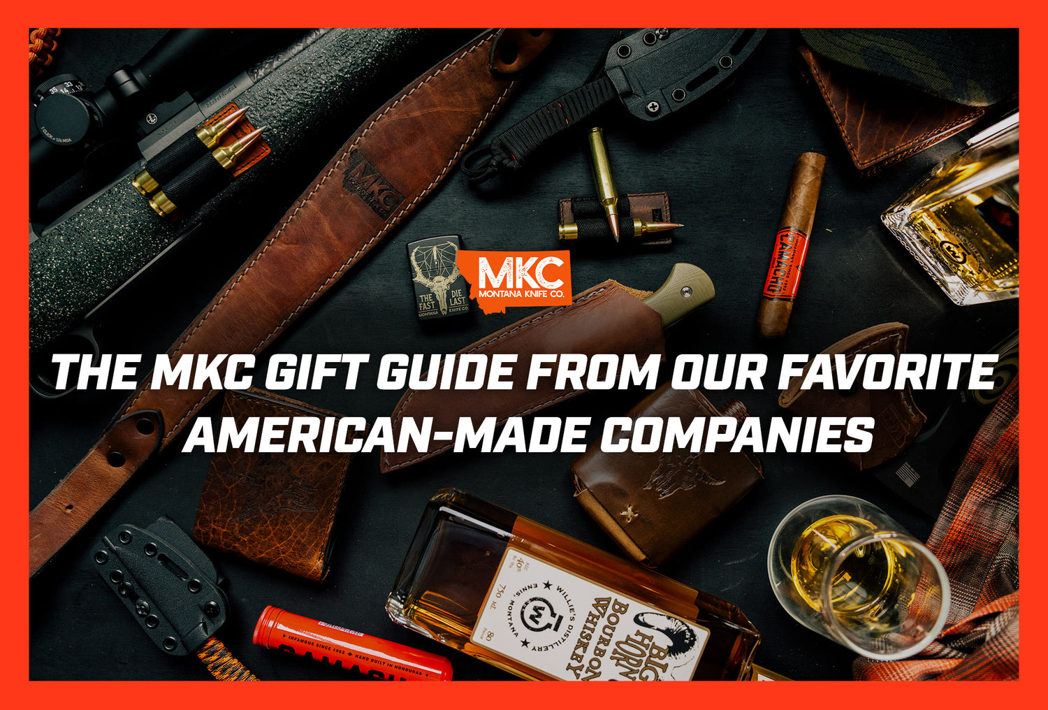 A table holds over a dozen American-made gift ideas from employees at MKC. 