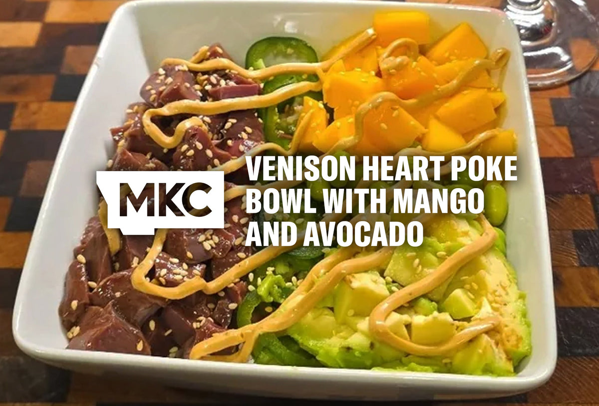 Venison Heart Poke Bowl With Mango and Avocado