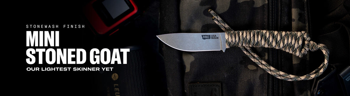 Mini Stoned Goat Stonewash Finish | Montana Knife Company