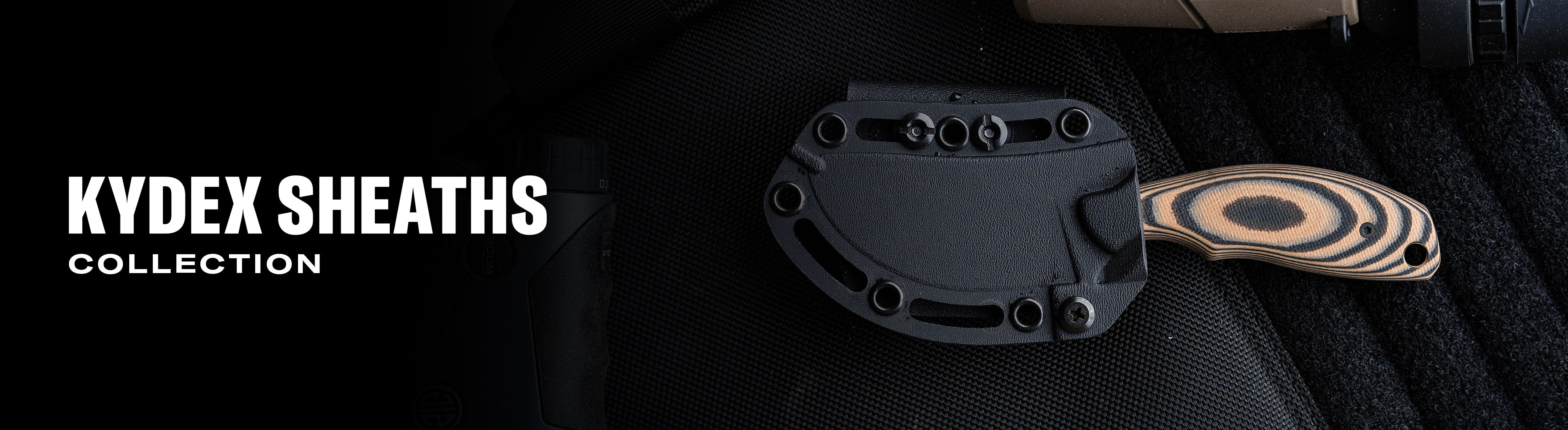 Knives on floor in sheath with backpack