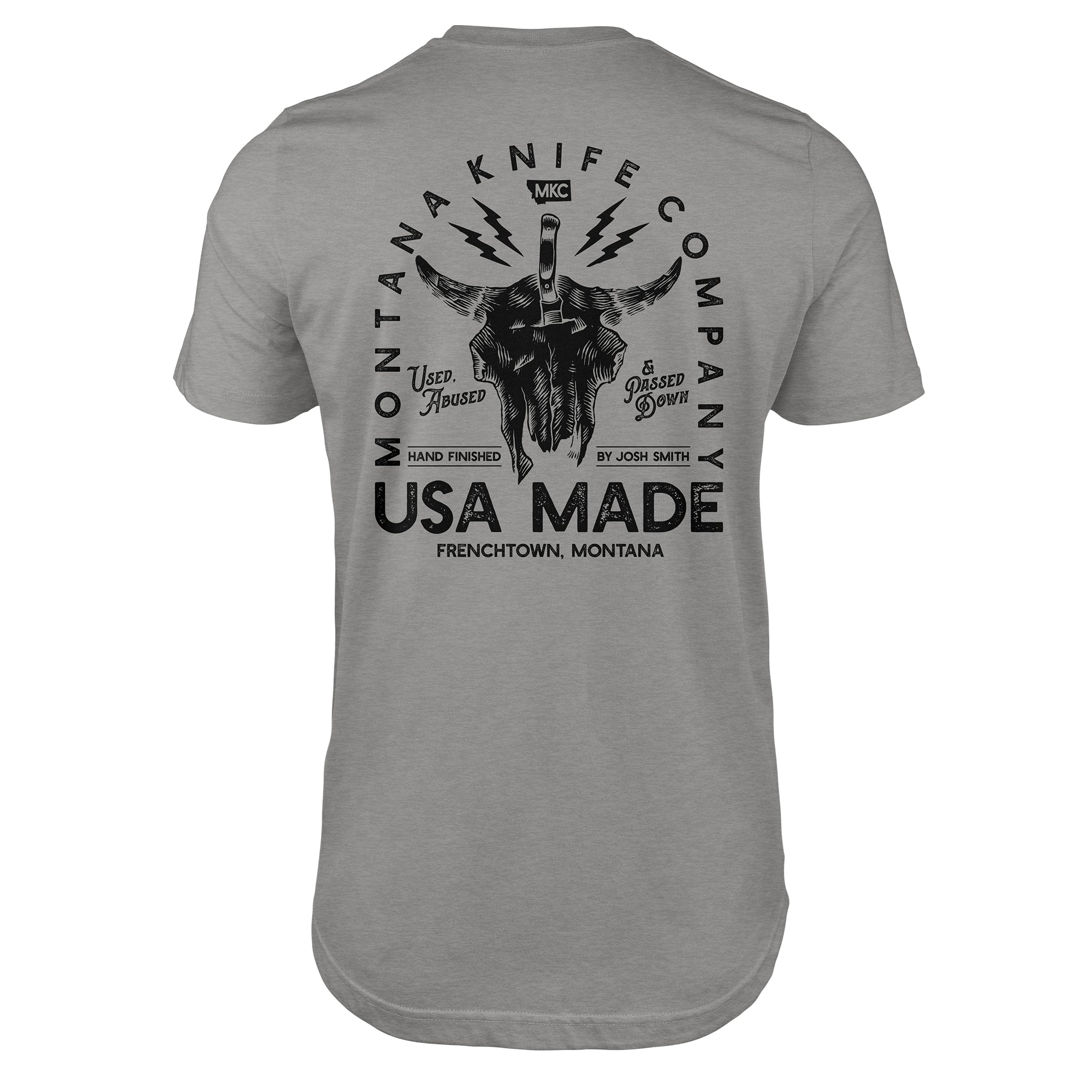 MKC BISON SKULL TEE - HEATHER GREY