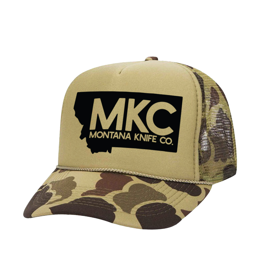 MKC BIG STATE LOGO - DUCK CAMO FOAM HUNTER HAT