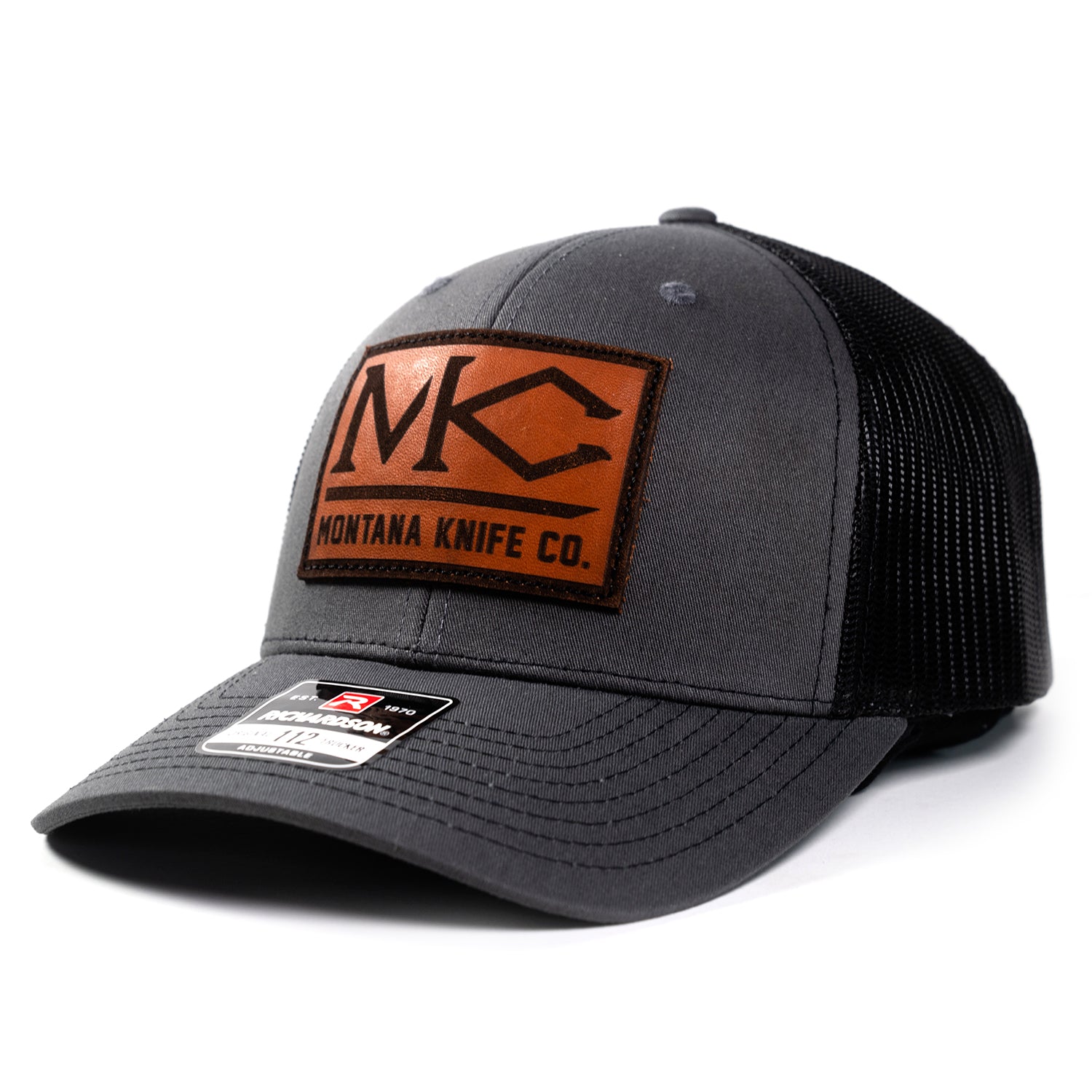 MKC BRANDED LOGO LEATHER PATCH HAT - GREY