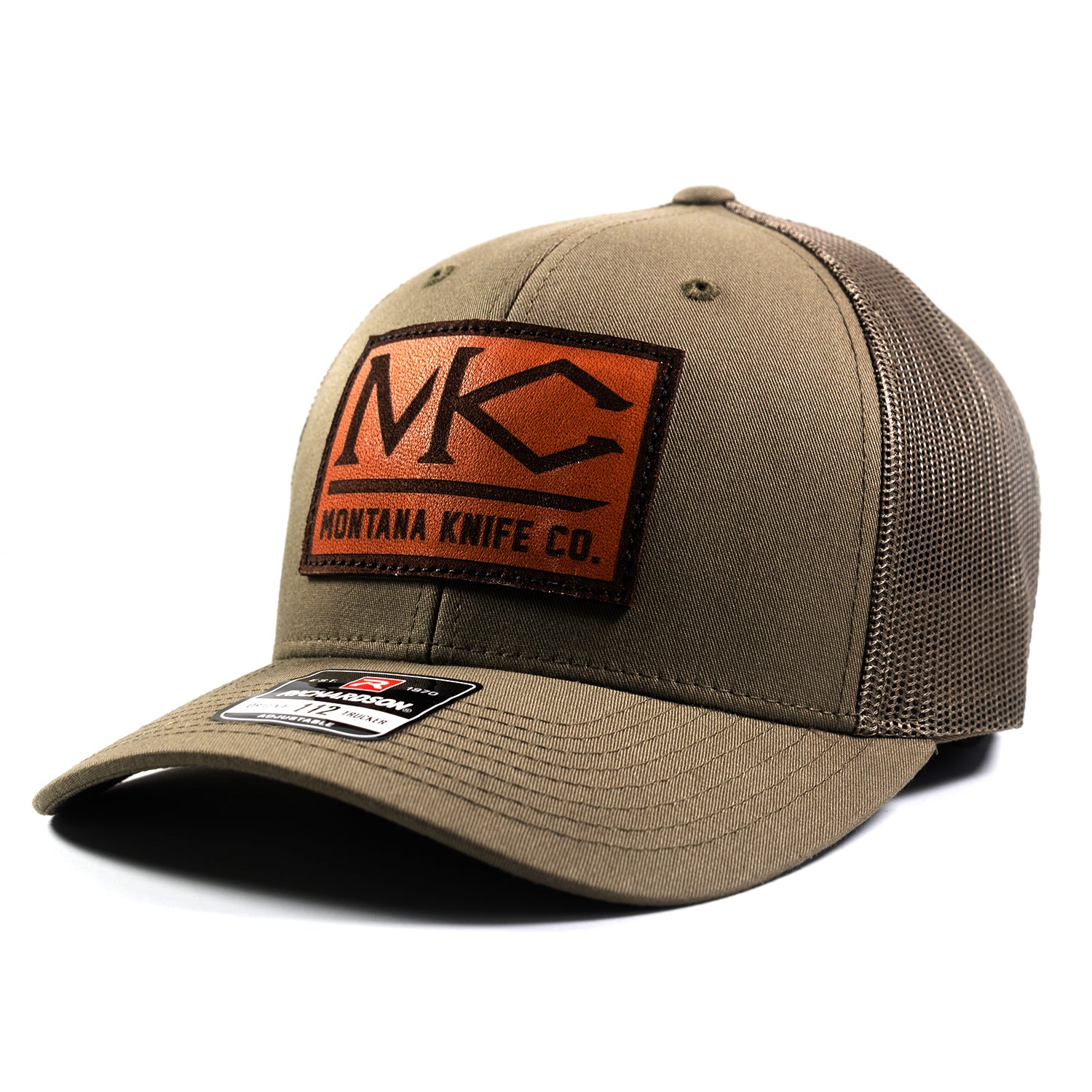 MKC BRANDED LOGO LEATHER PATCH HAT - OLIVE
