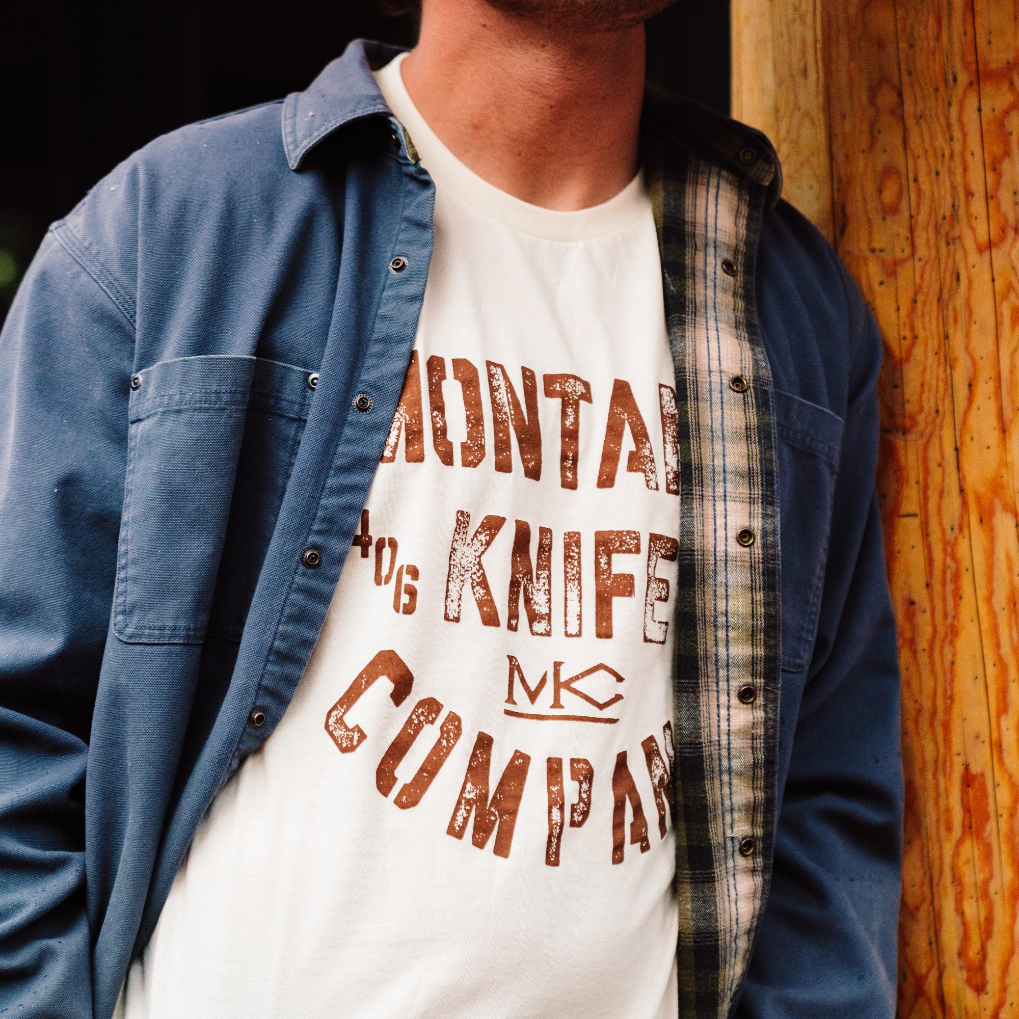 MKC BRANDED - LOGO TEE - TAN - USA MADE