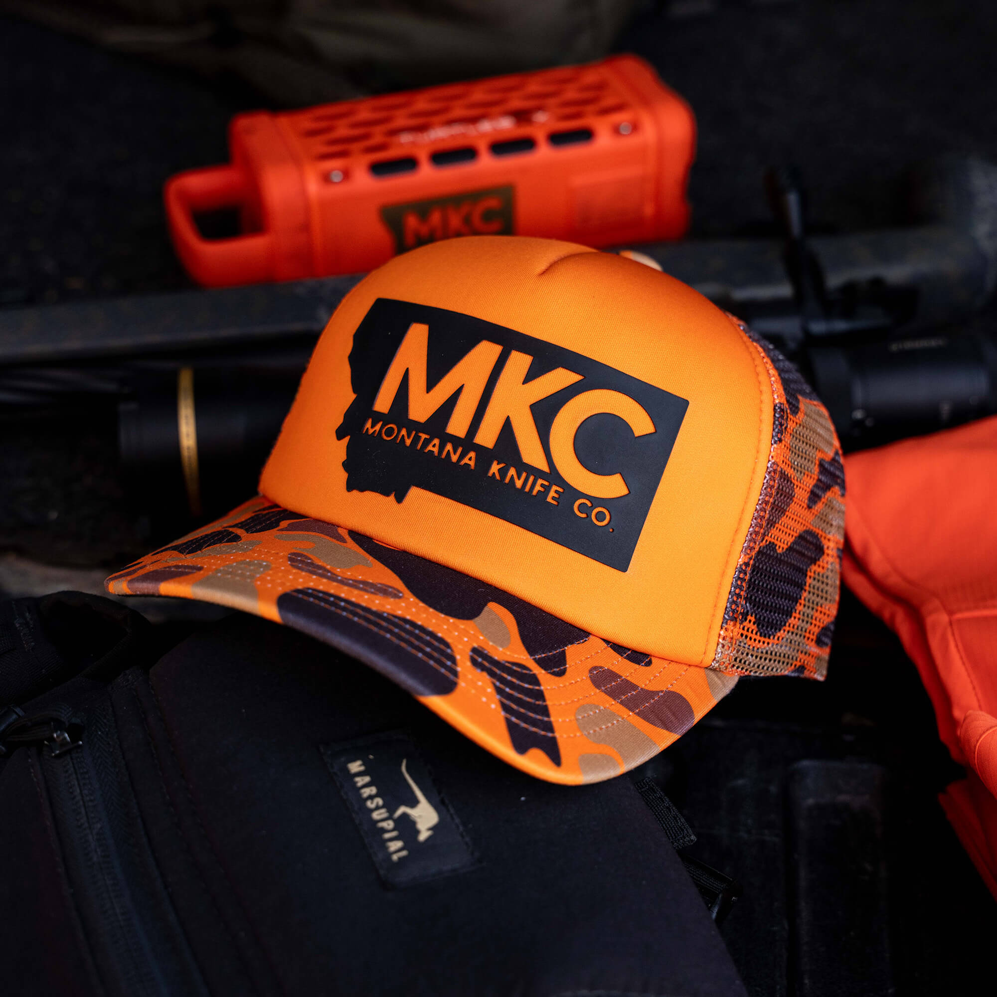 MKC BIG STATE LOGO - ORANGE FOAM HUNTER HAT