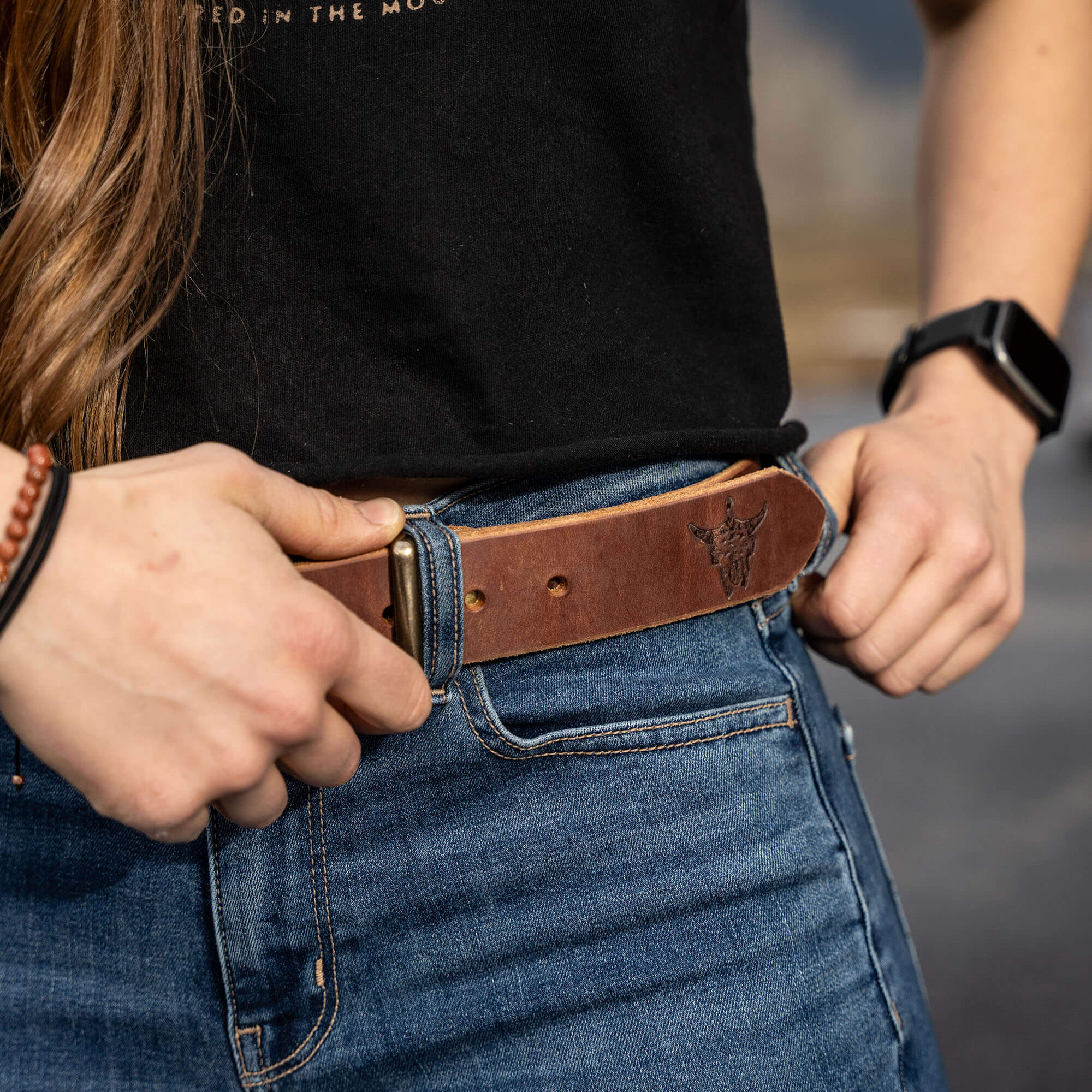MKC LEATHER BELT - BROWN - USA MADE