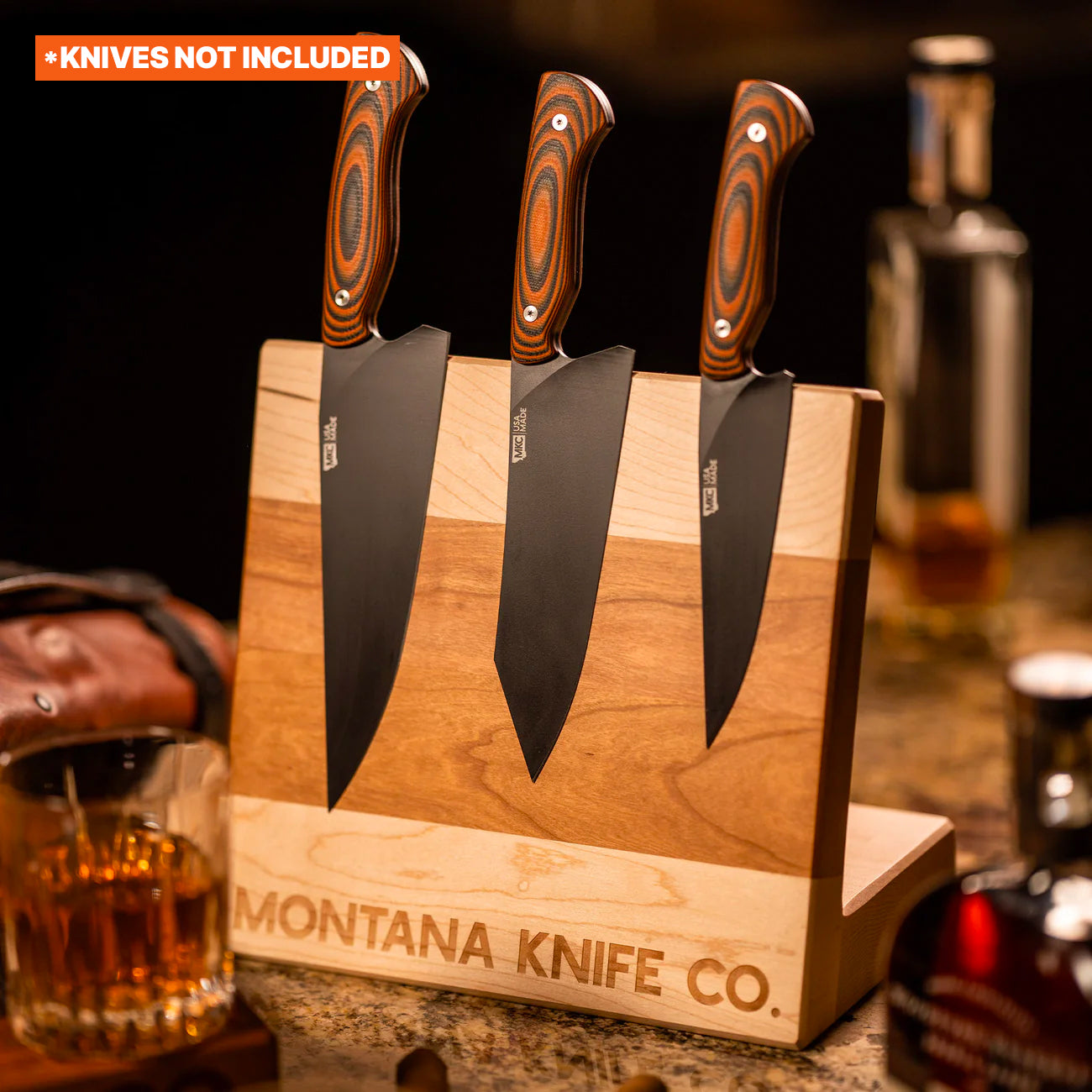 LIMITED EDITION MKC CULINARY KNIFE STAND - LIGHT WOOD FINISH