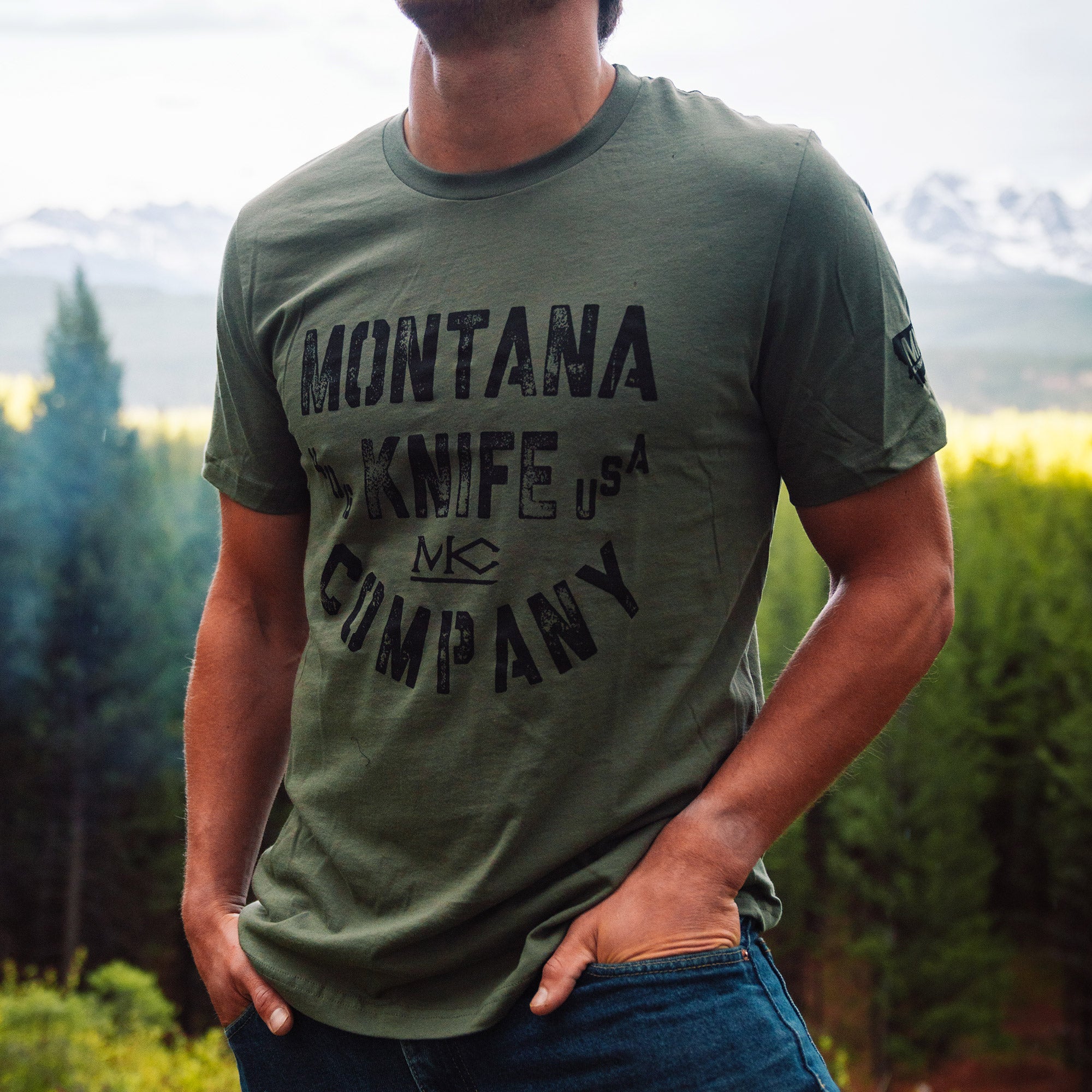 MKC BRANDED - LOGO TEE - OLIVE - USA MADE