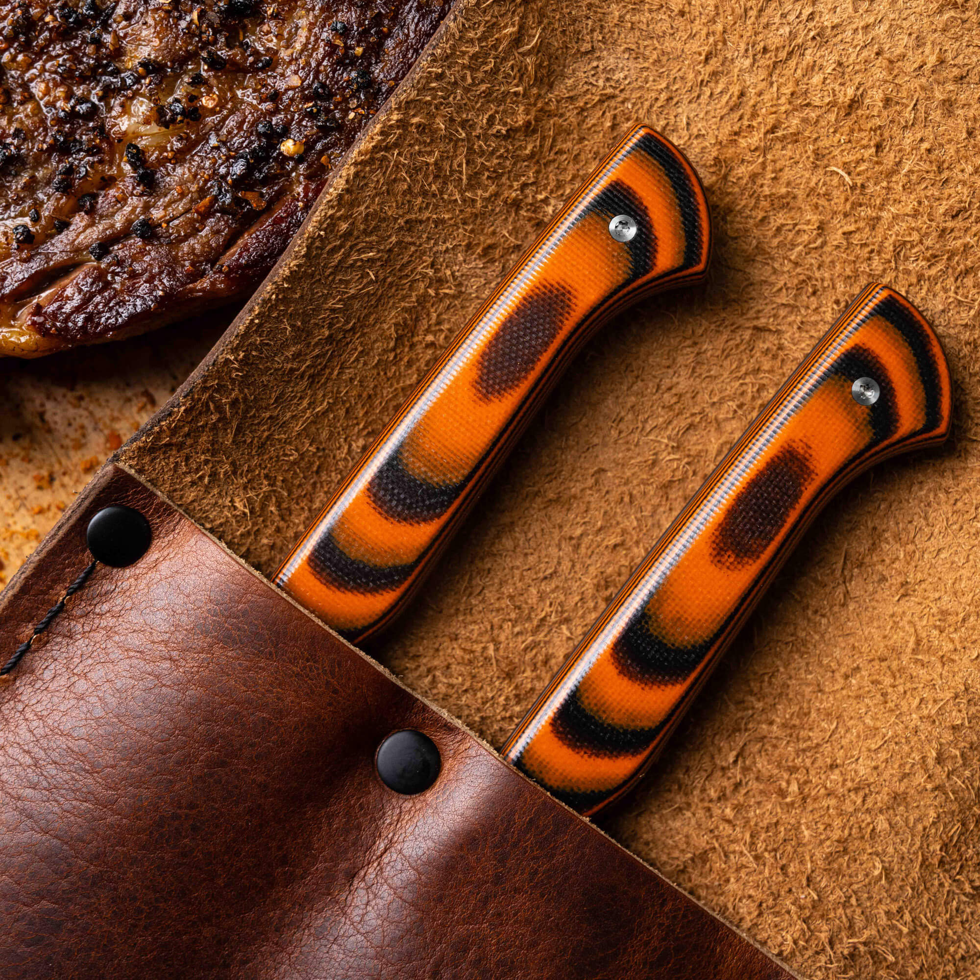 MKC STEAK KNIVES (SET OF 4) - PVD - ORANGE/BLACK
