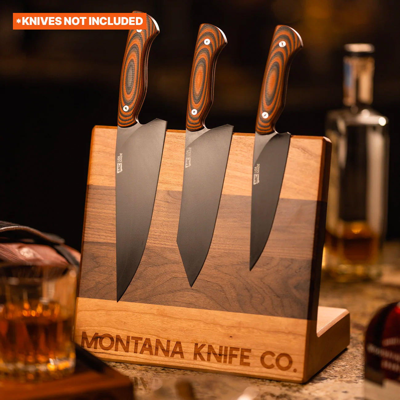 LIMITED EDITION MKC CULINARY KNIFE STAND - DARK WOOD FINISH