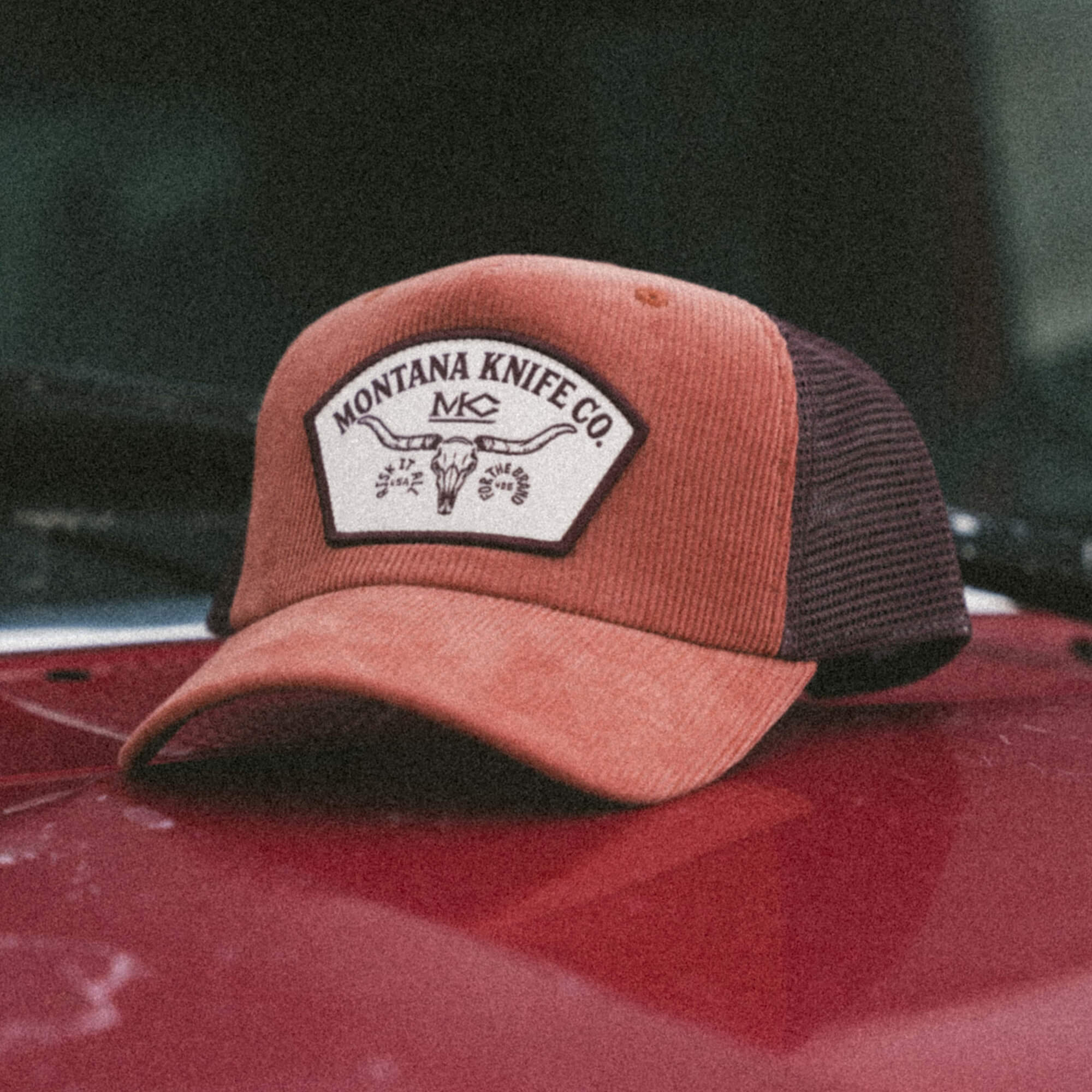 STOCKYARD CORDUROY HAT - CLAY/MAROON