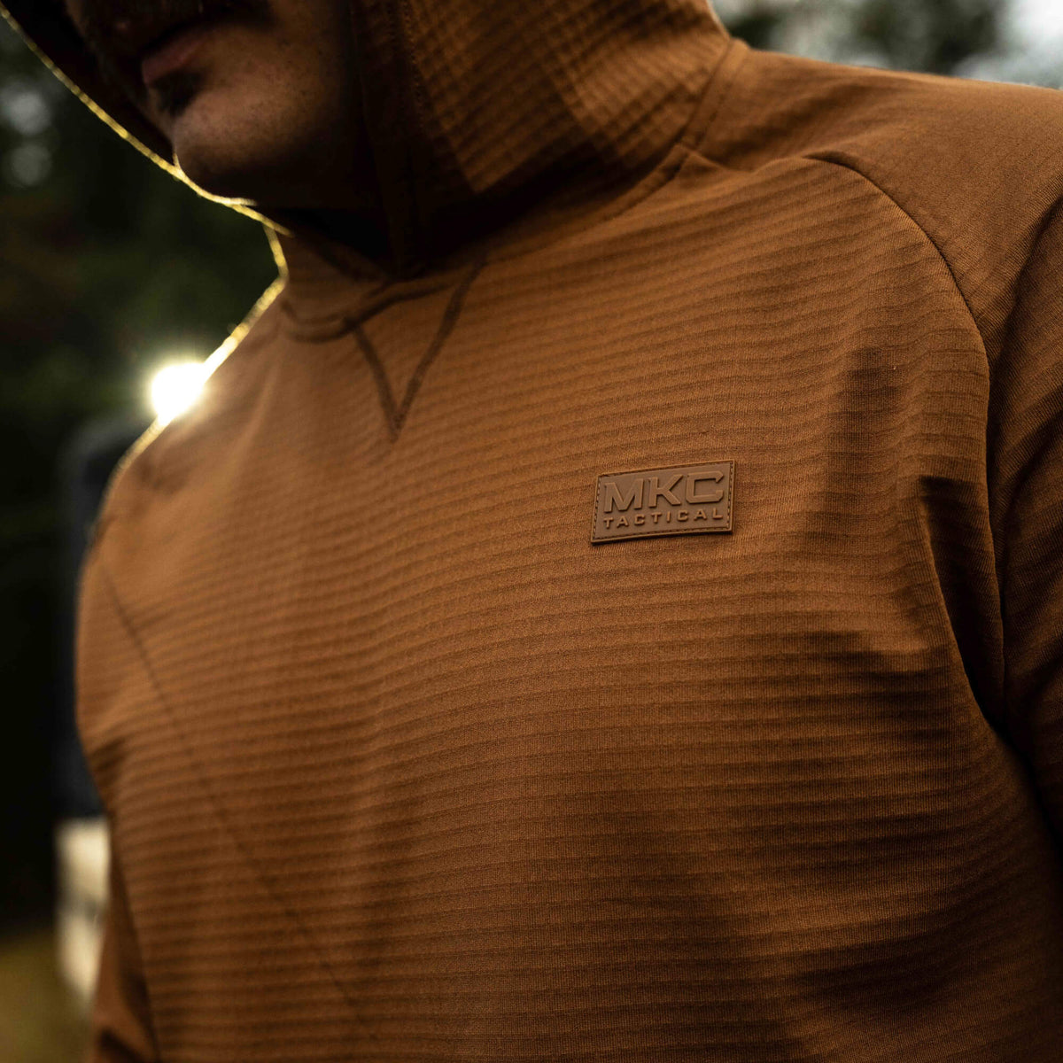004-WAFFLE-KNIT-HOODIE-COYOTE. 