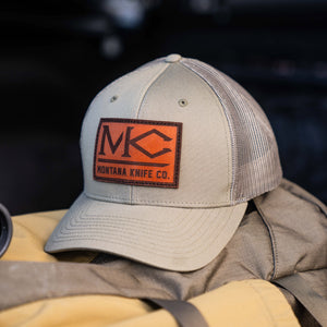 MKC BRANDED LOGO LEATHER PATCH HAT - OLIVE
