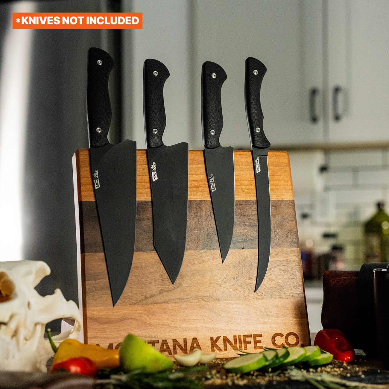 LIMITED EDITION MKC CULINARY KNIFE STAND - DARK WOOD FINISH