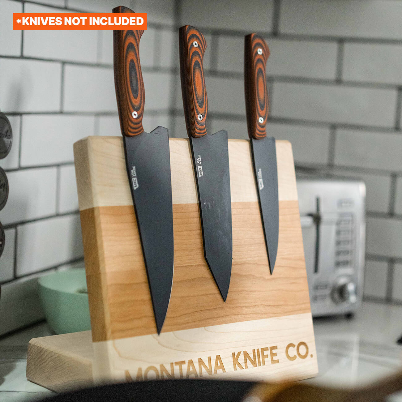 LIMITED EDITION MKC CULINARY KNIFE STAND - LIGHT WOOD FINISH