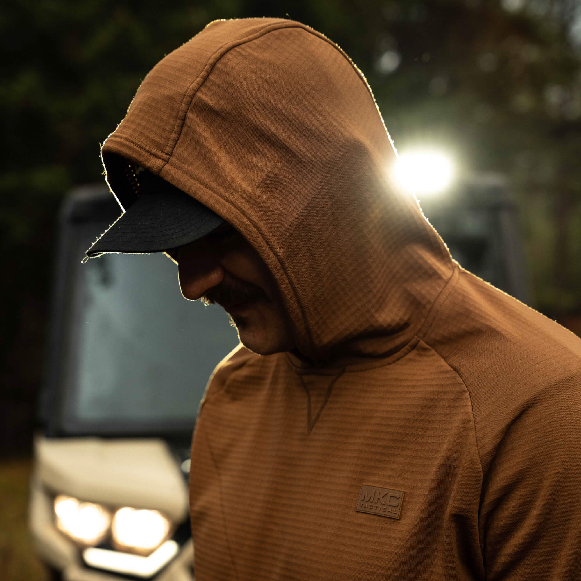 MKC WAFFLE KNIT PERFORMANCE HOODIE - COYOTE MKC WAFFLE KNIT PERFORMANCE HOODIE - COYOTE
