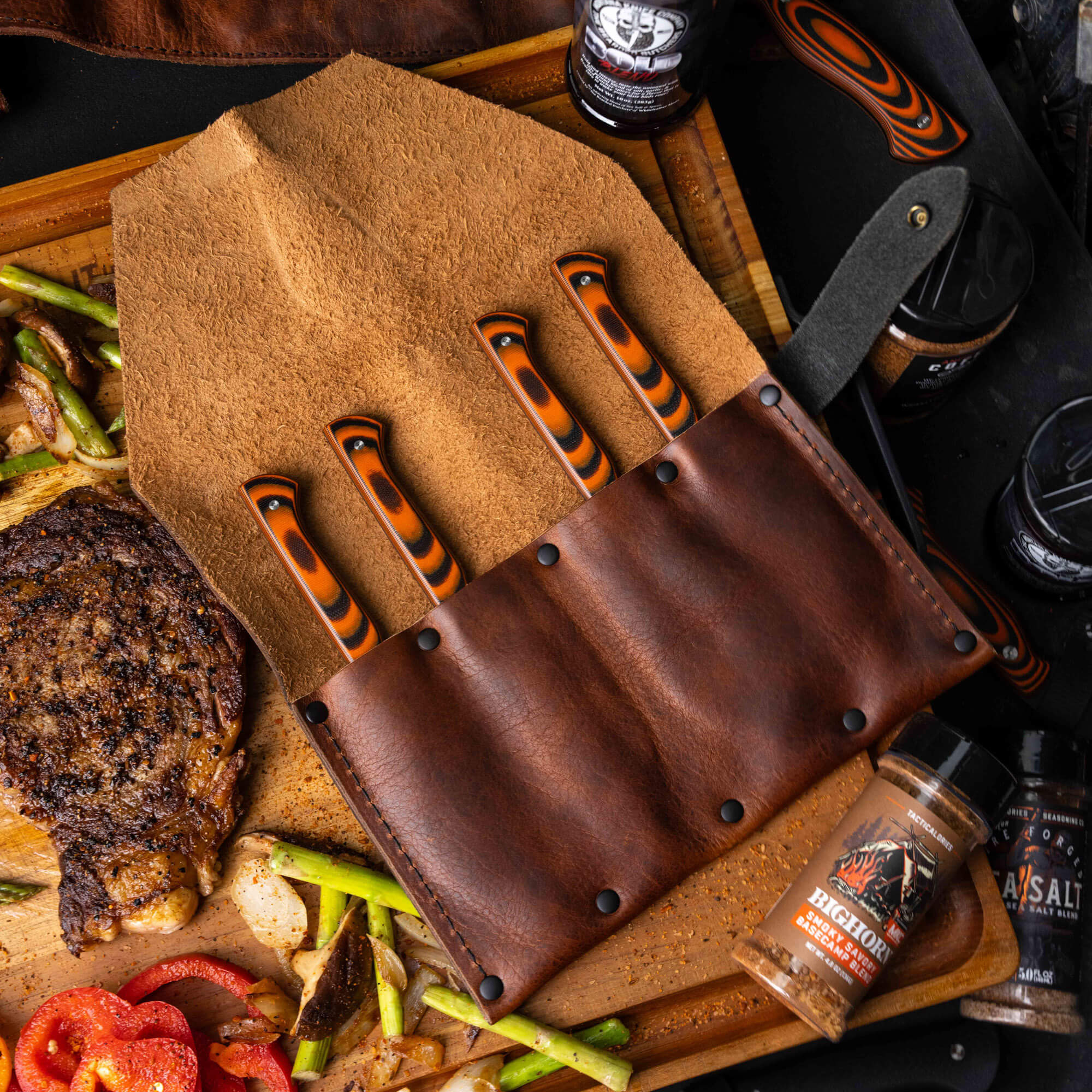 MKC STEAK KNIVES (SET OF 4) - PVD - ORANGE/BLACK