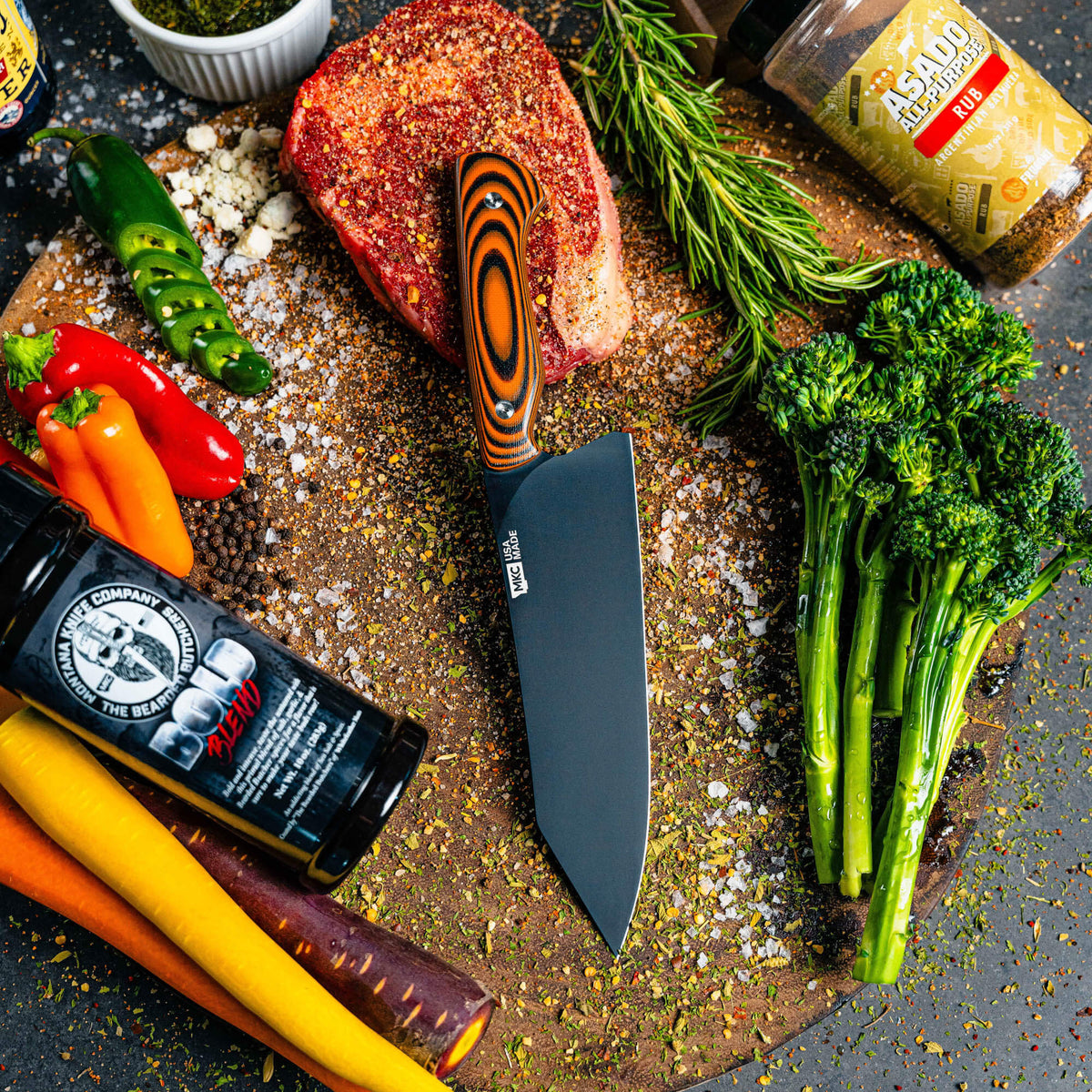SMITH RIVER SANTOKU - ORANGE & BLACK